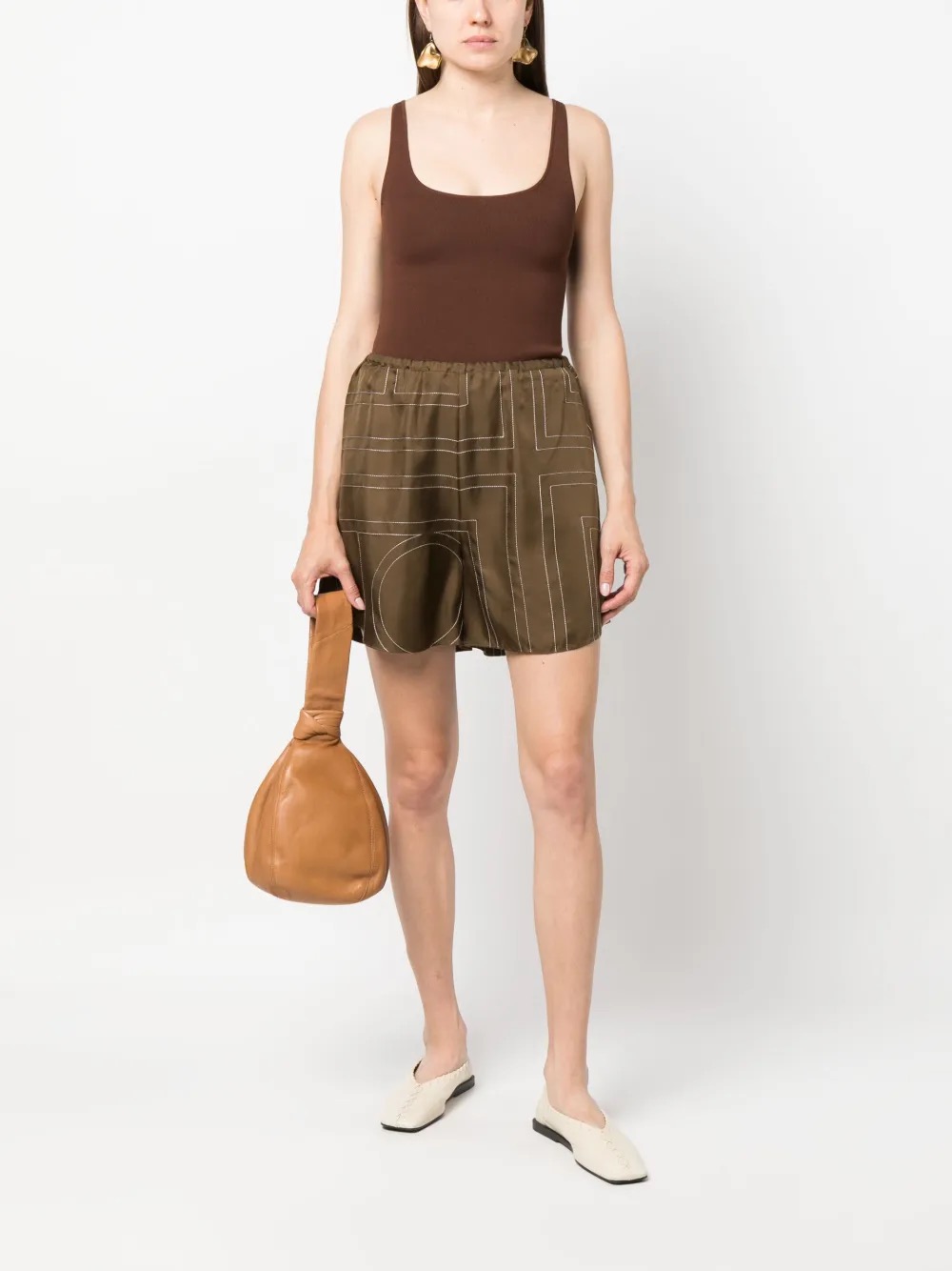 ♥️丝质刺绣短裤！人丝 SML