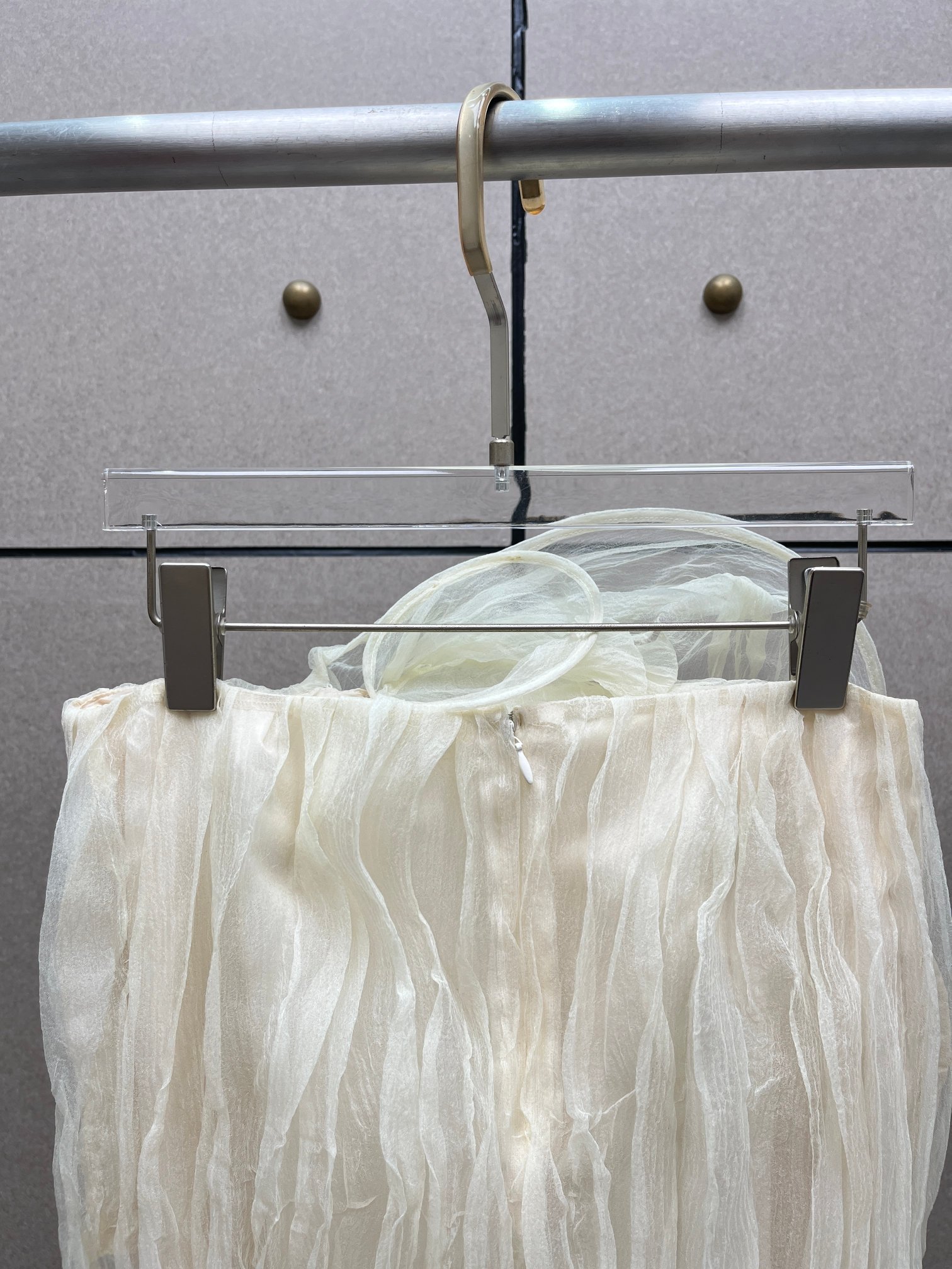 ❤️压褶纽花半裙！SML