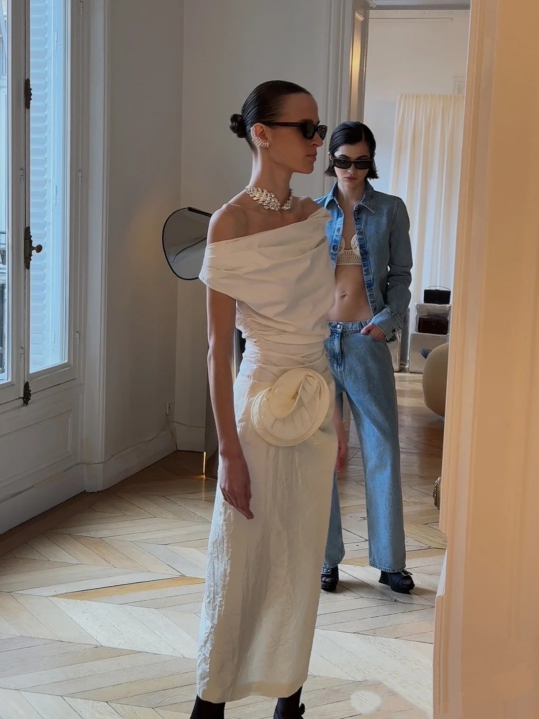 ❤️压褶纽花半裙！SML