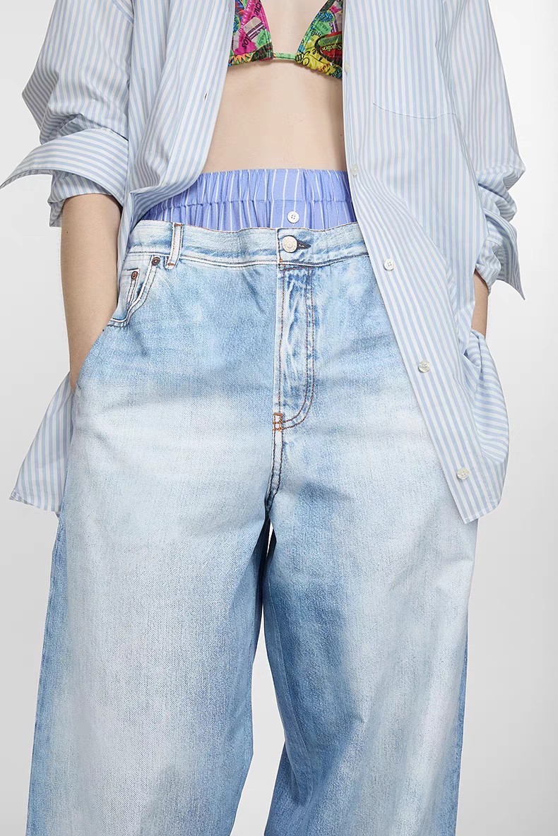 ❤️双腰印花棉布长裤！棉 活性印花 SML