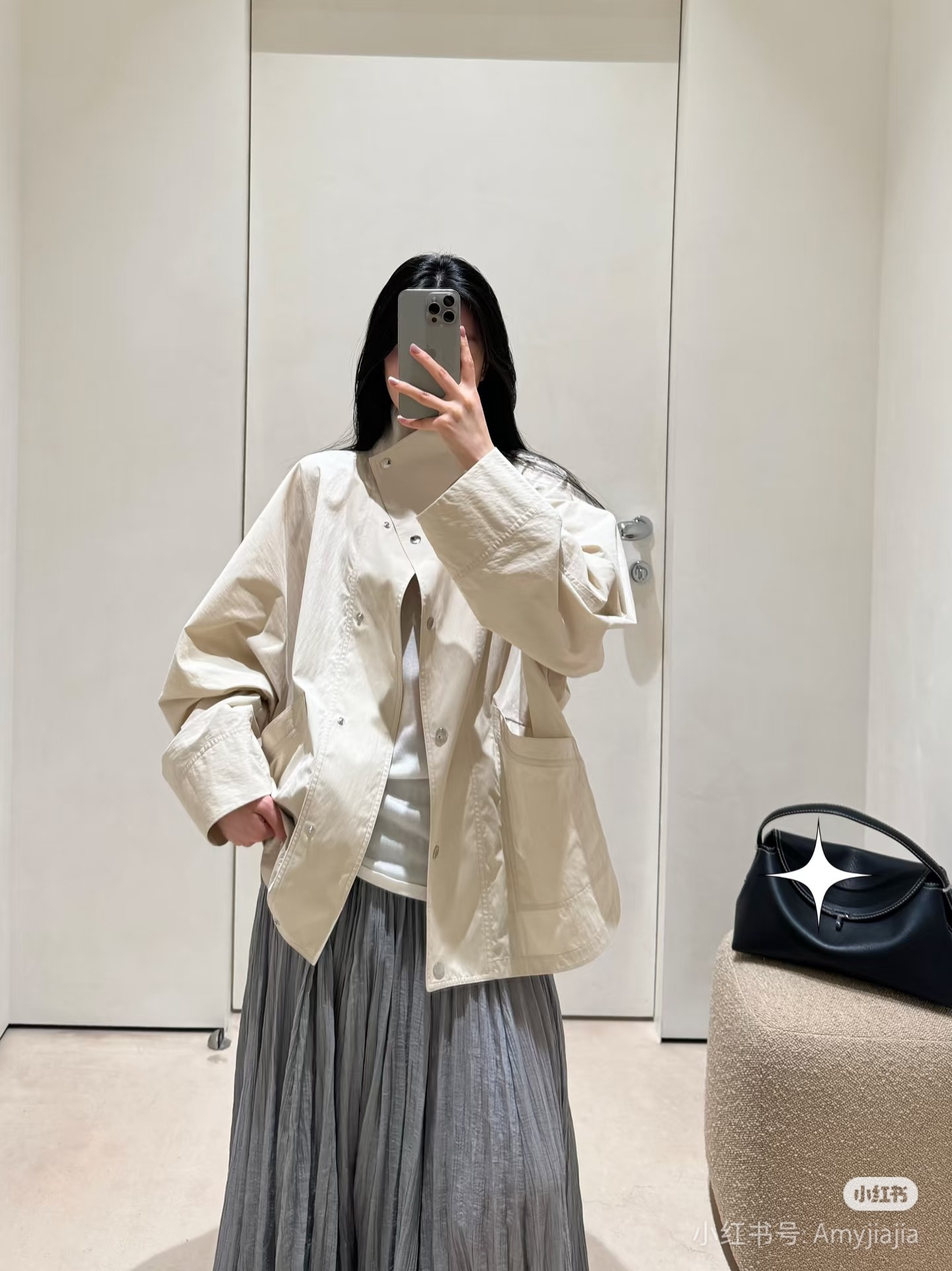 ♥️tote*宽松薄夹克外套！两色 SML