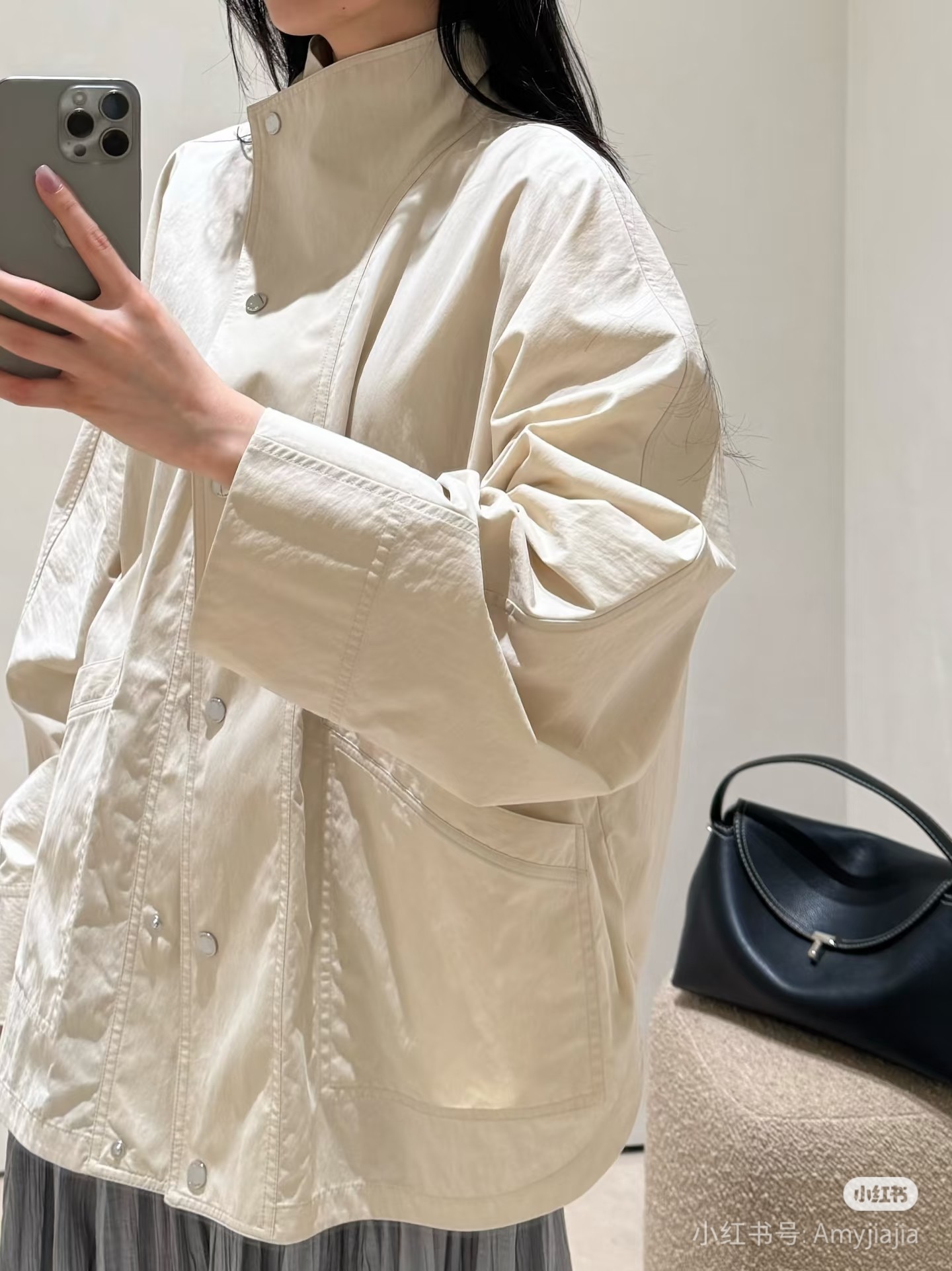 ♥️tote*宽松薄夹克外套！两色 SML