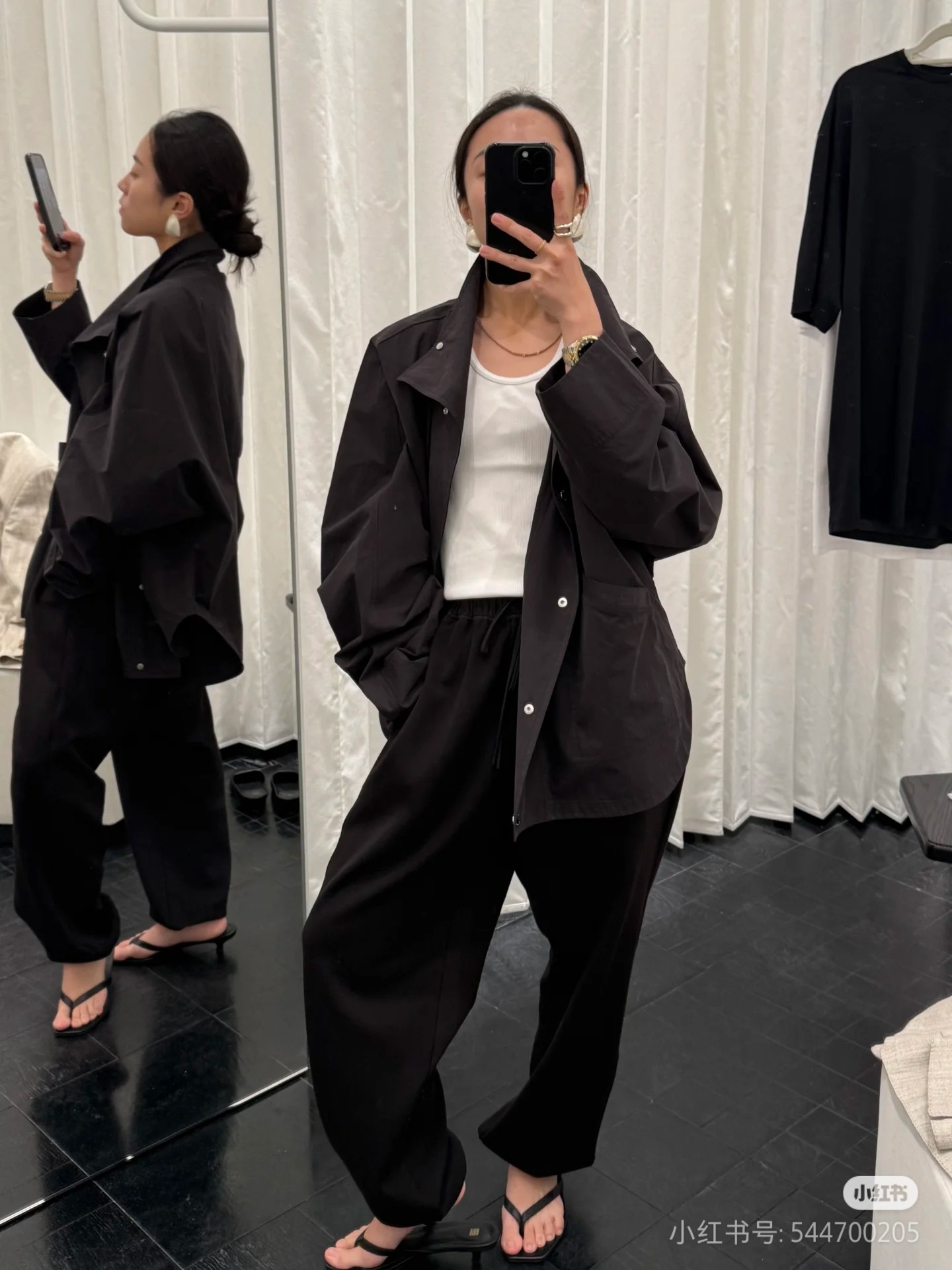 ♥️tote*宽松薄夹克外套！两色 SML