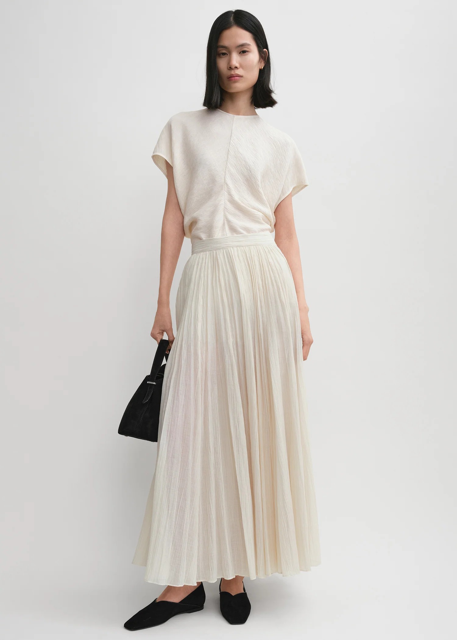 ❤️tote 压褶长半裙！棉 三色 SML