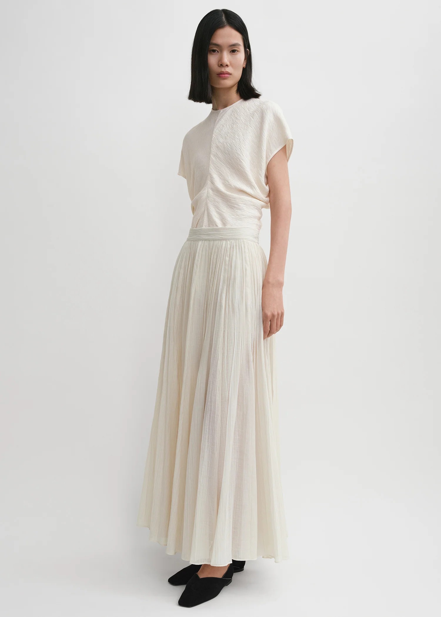 ❤️tote 压褶长半裙！棉 三色 SML