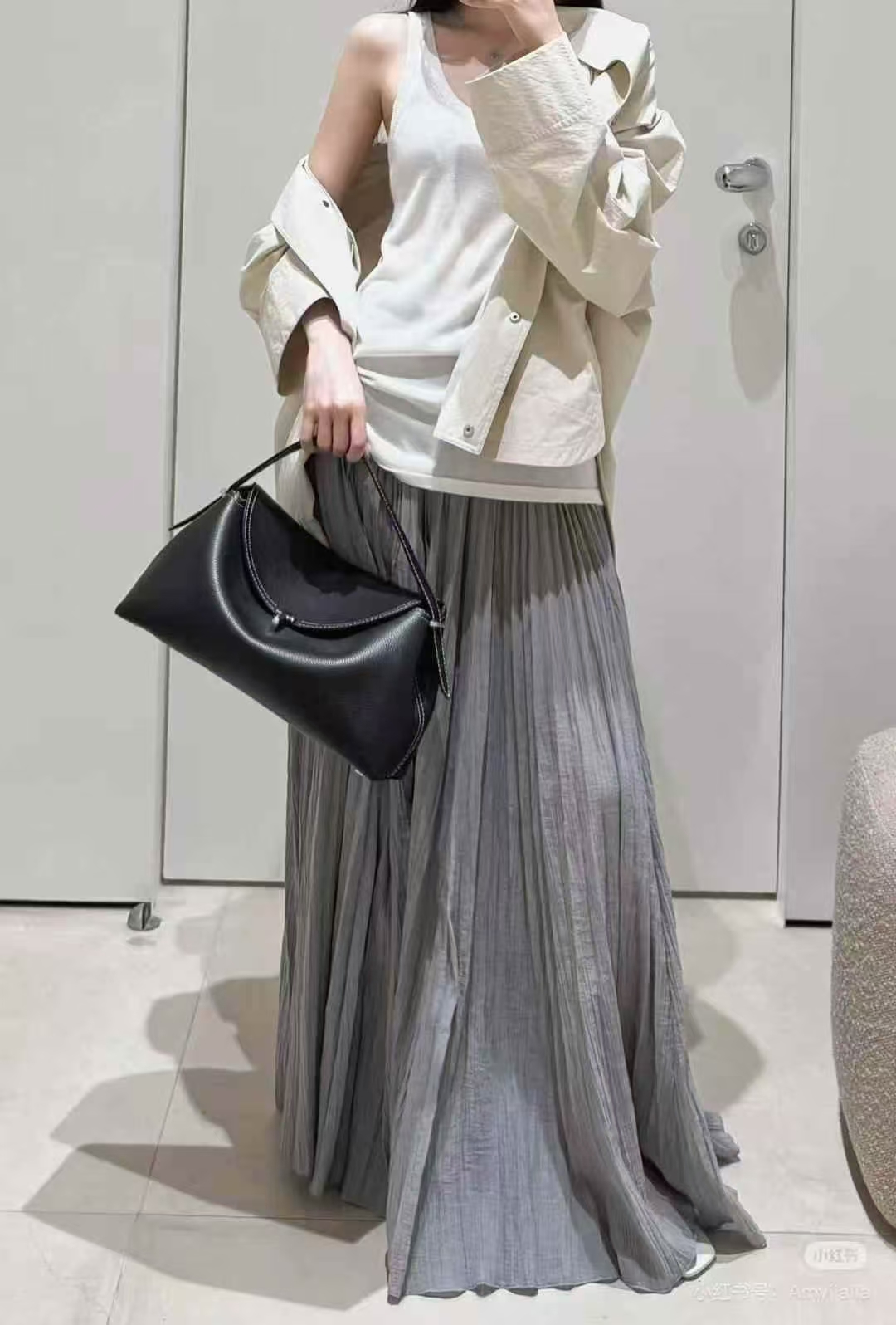 ❤️tote 压褶长半裙！棉 三色 SML