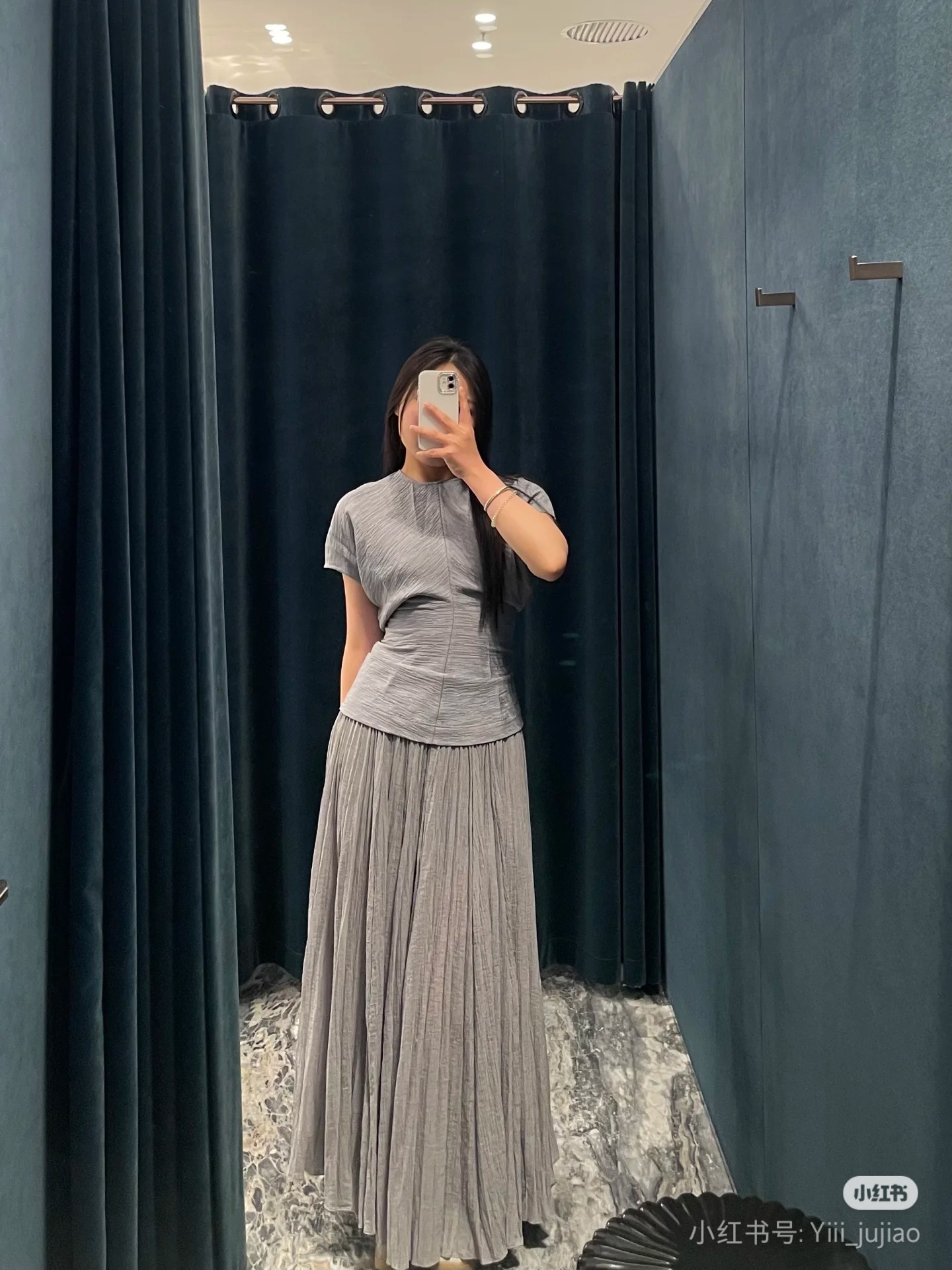 ❤️tote 压褶长半裙！棉 三色 SML