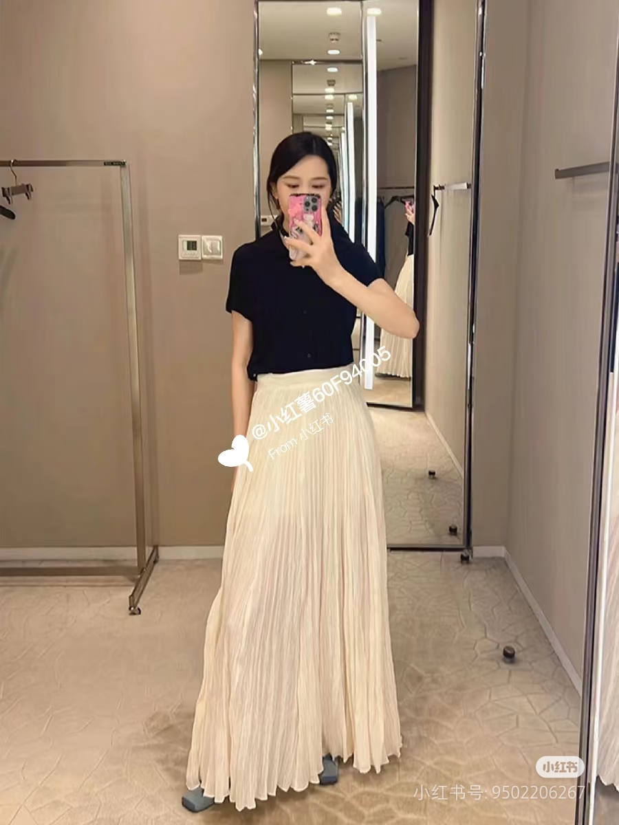 ❤️tote 压褶长半裙！棉 三色 SML