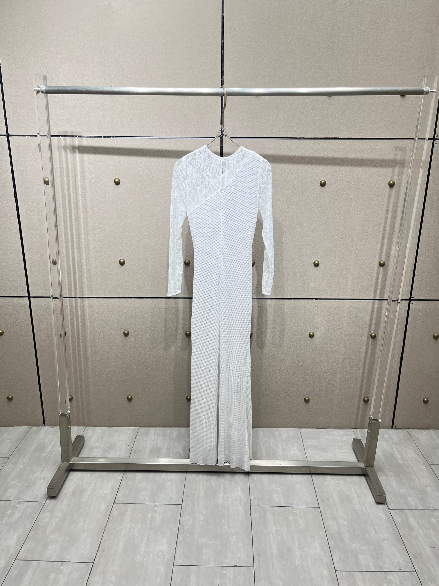 ❤️蕾丝拼接烫钻礼服裙！两色 SML