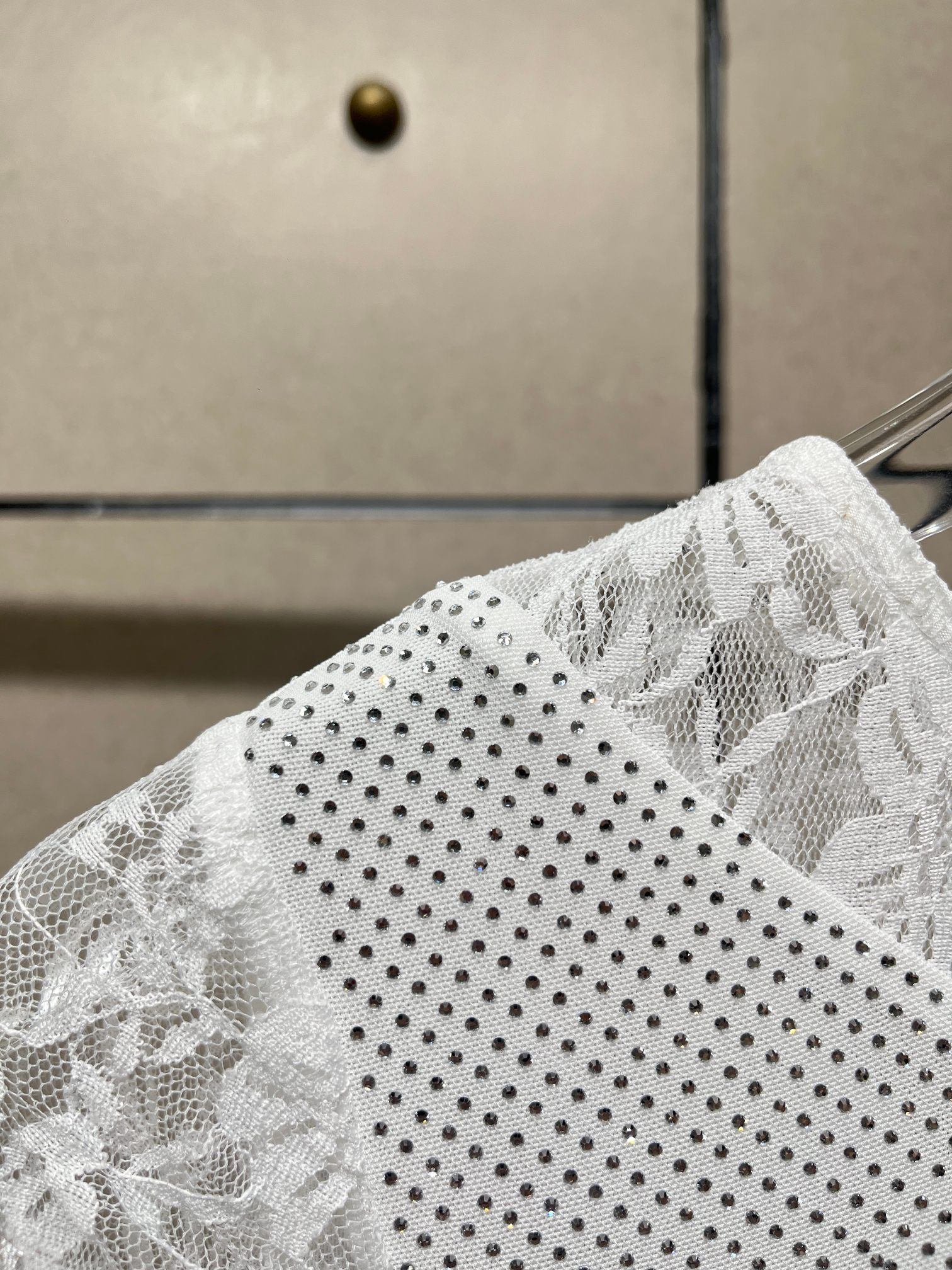 ❤️蕾丝拼接烫钻礼服裙！两色 SML