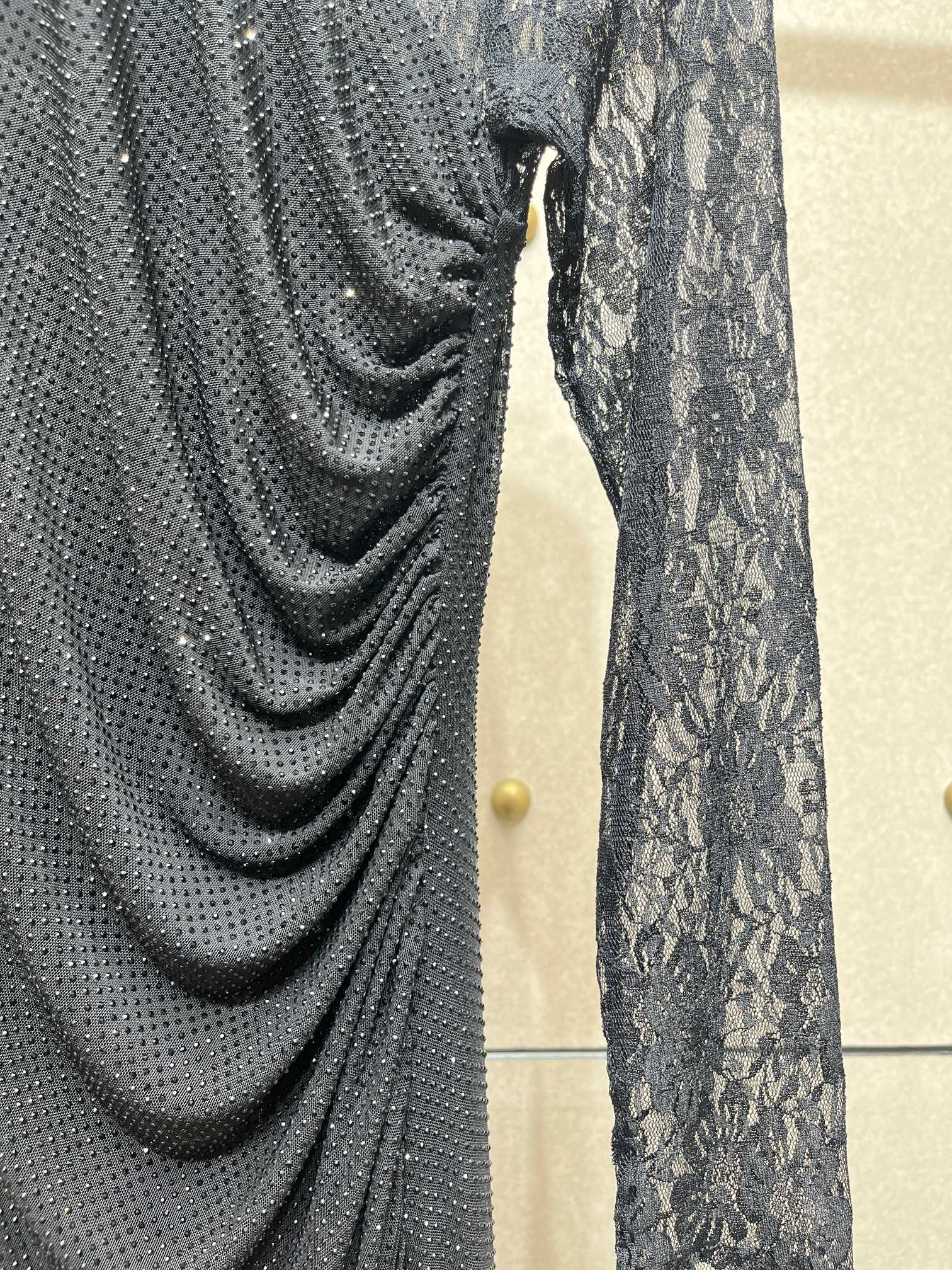 ❤️蕾丝拼接烫钻礼服裙！两色 SML