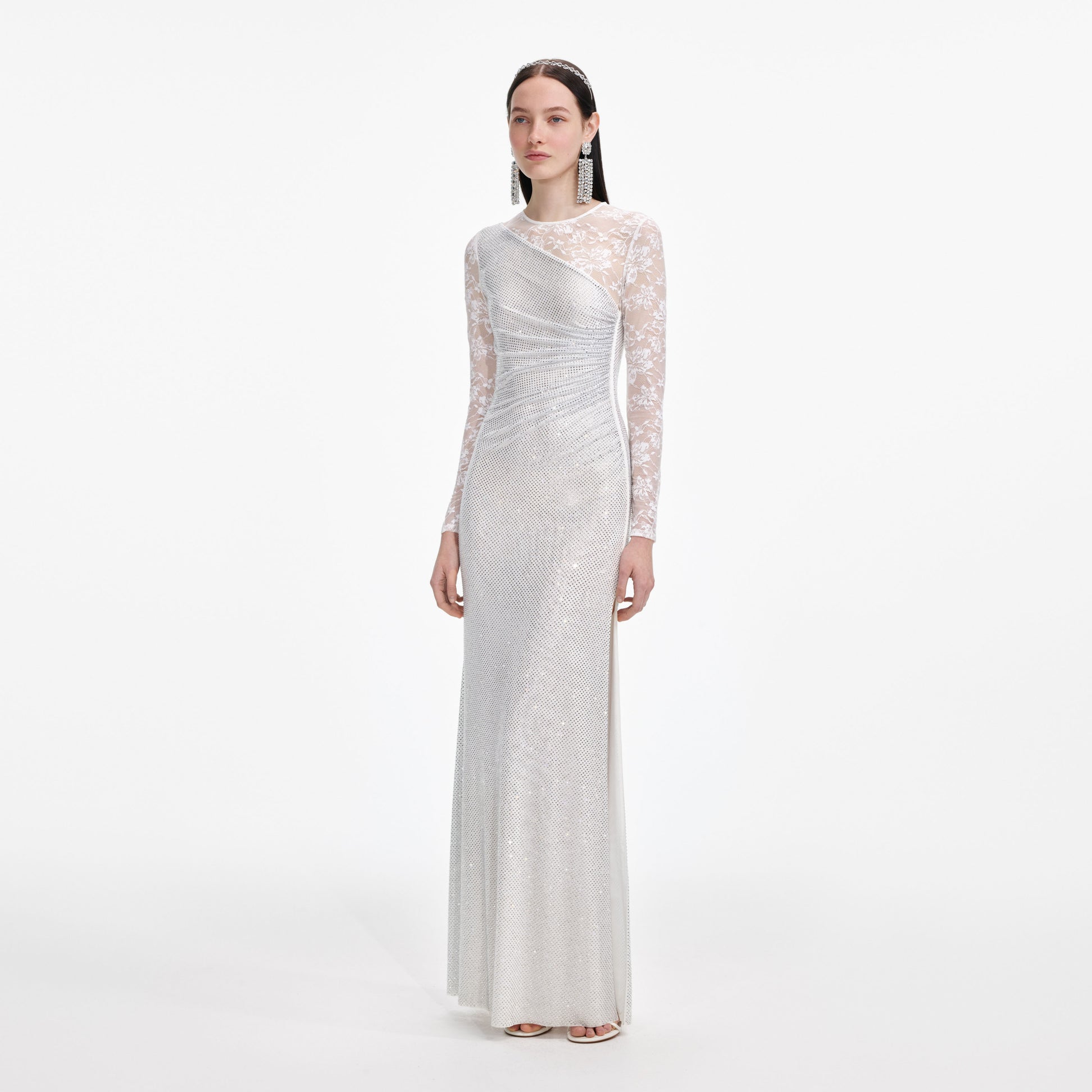 ❤️蕾丝拼接烫钻礼服裙！两色 SML