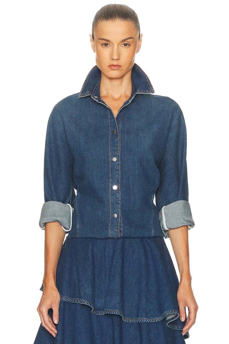 ❤️alai 洗水牛仔衬衫上衣！棉 SML