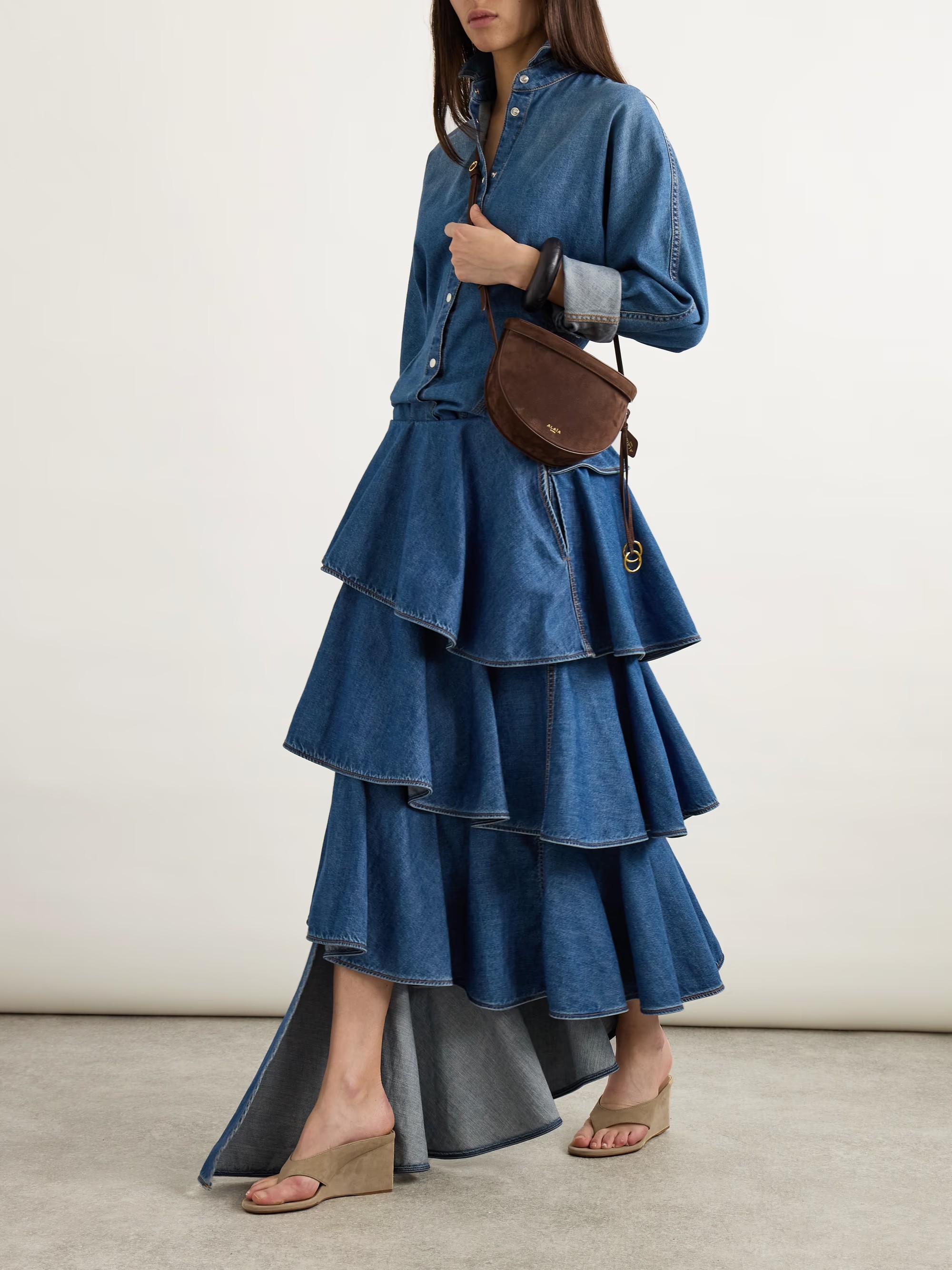 ❤️alai 洗水牛仔衬衫上衣！棉 SML