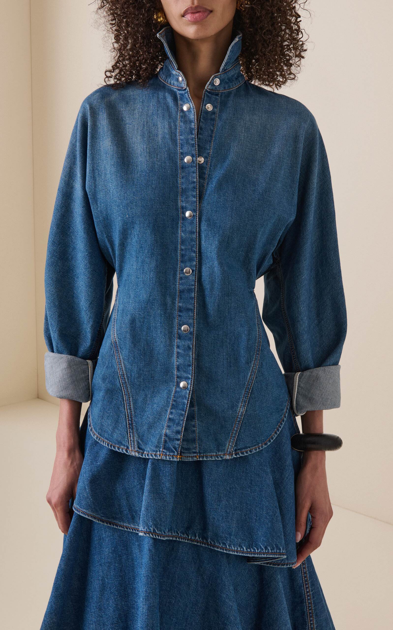 ❤️alai 洗水牛仔衬衫上衣！棉 SML