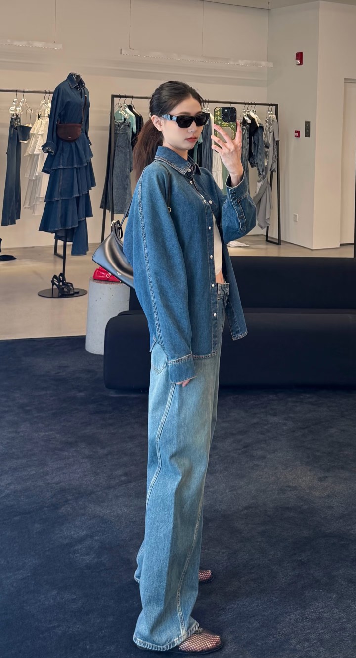 ❤️alai 洗水牛仔衬衫上衣！棉 SML