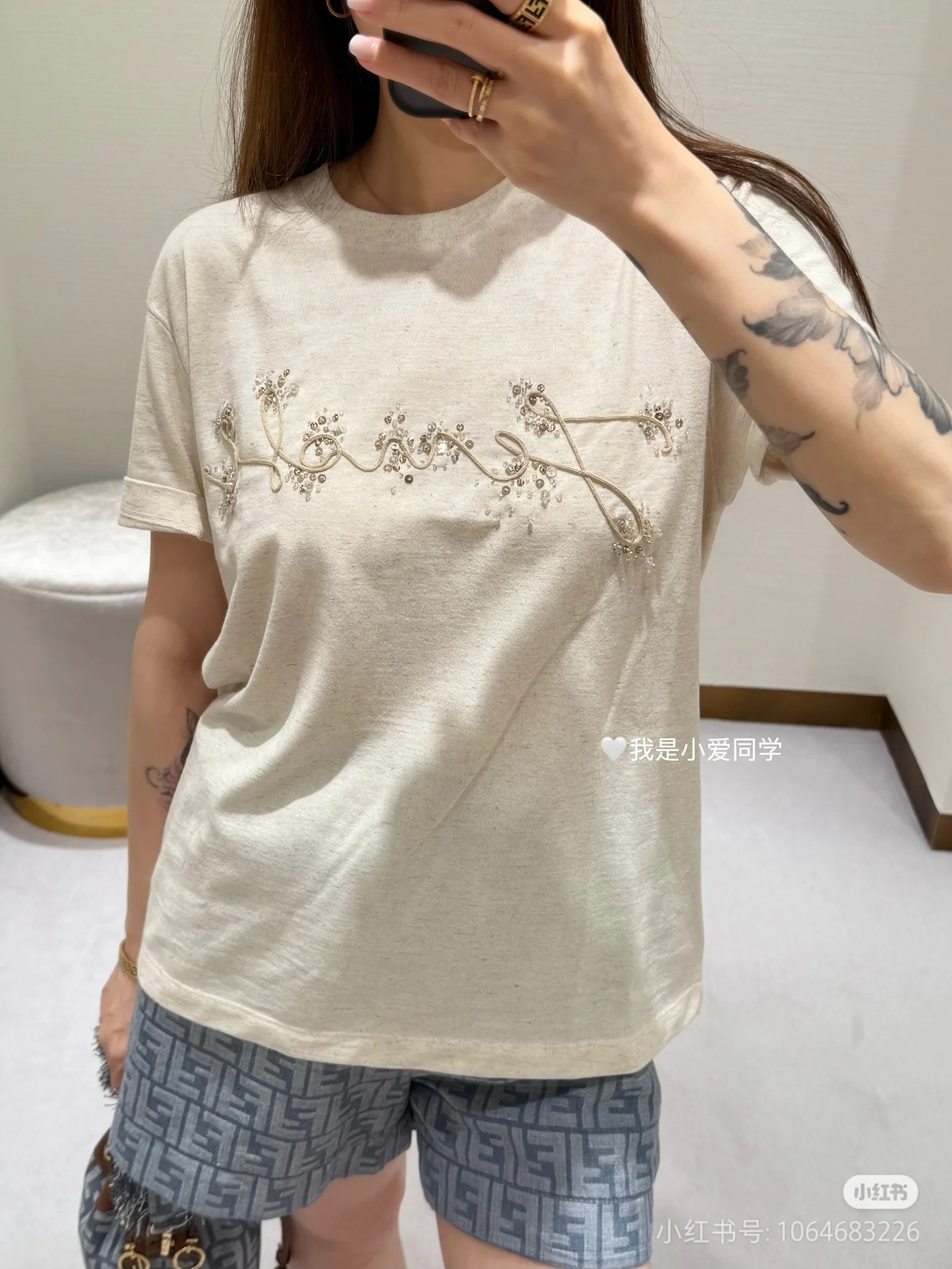 NO:454880,Handmade beaded embroidered T-shirt!  cotton SML, tees, t-shirt,alexander wang19860909手工钉珠刺绣T恤！棉 SML,,tees，t-shirt,alexander wang,Women's clothing
