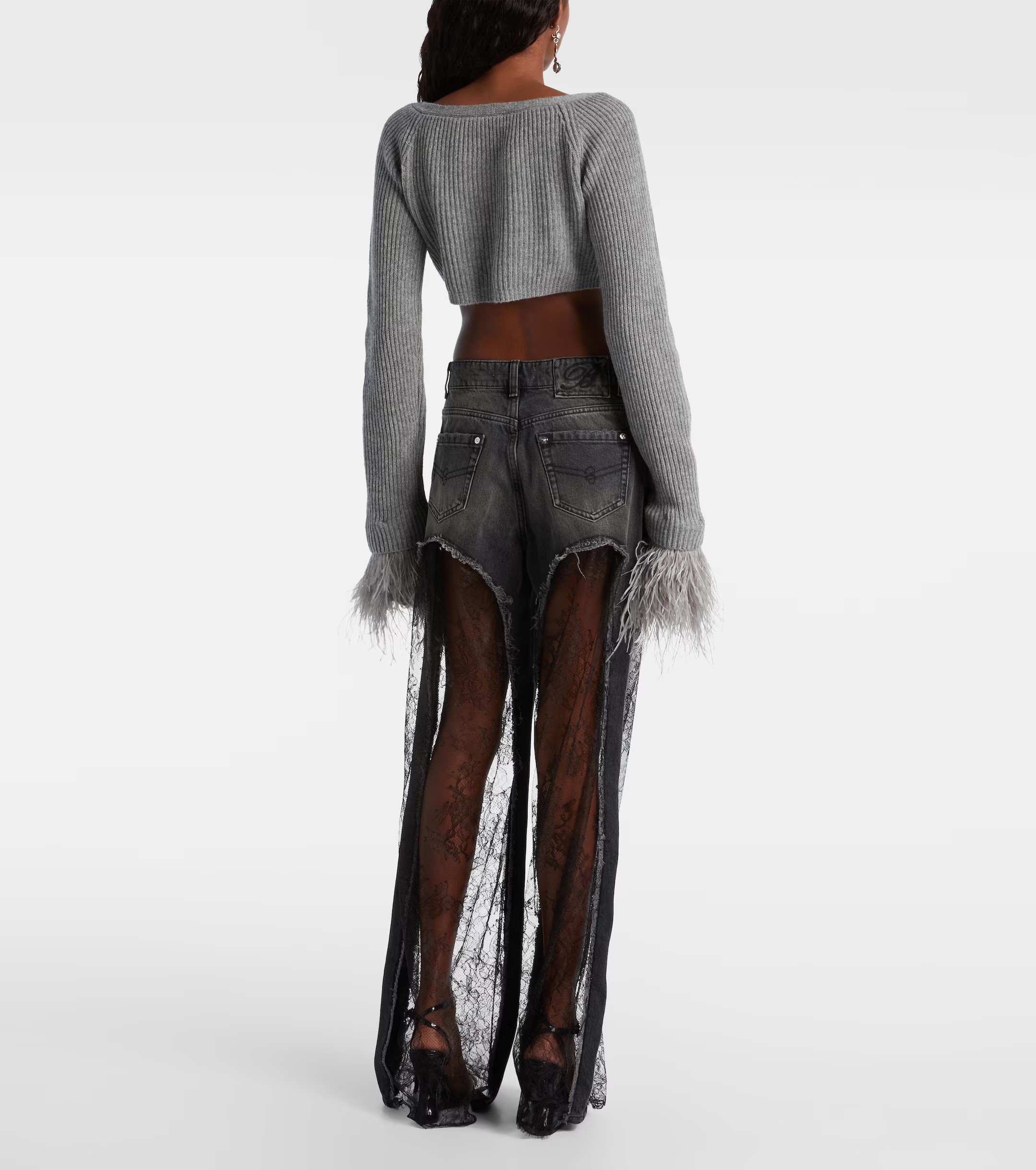 ❤️blum透视蕾丝拼接牛仔裤！棉 SML 