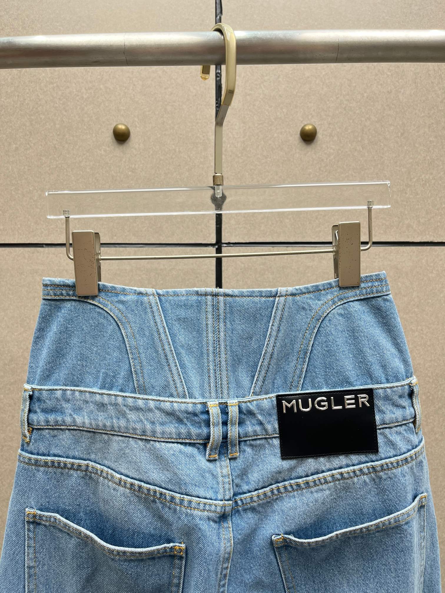 ❤️mugl 鱼骨双腰牛仔裤！棉 两色 SML