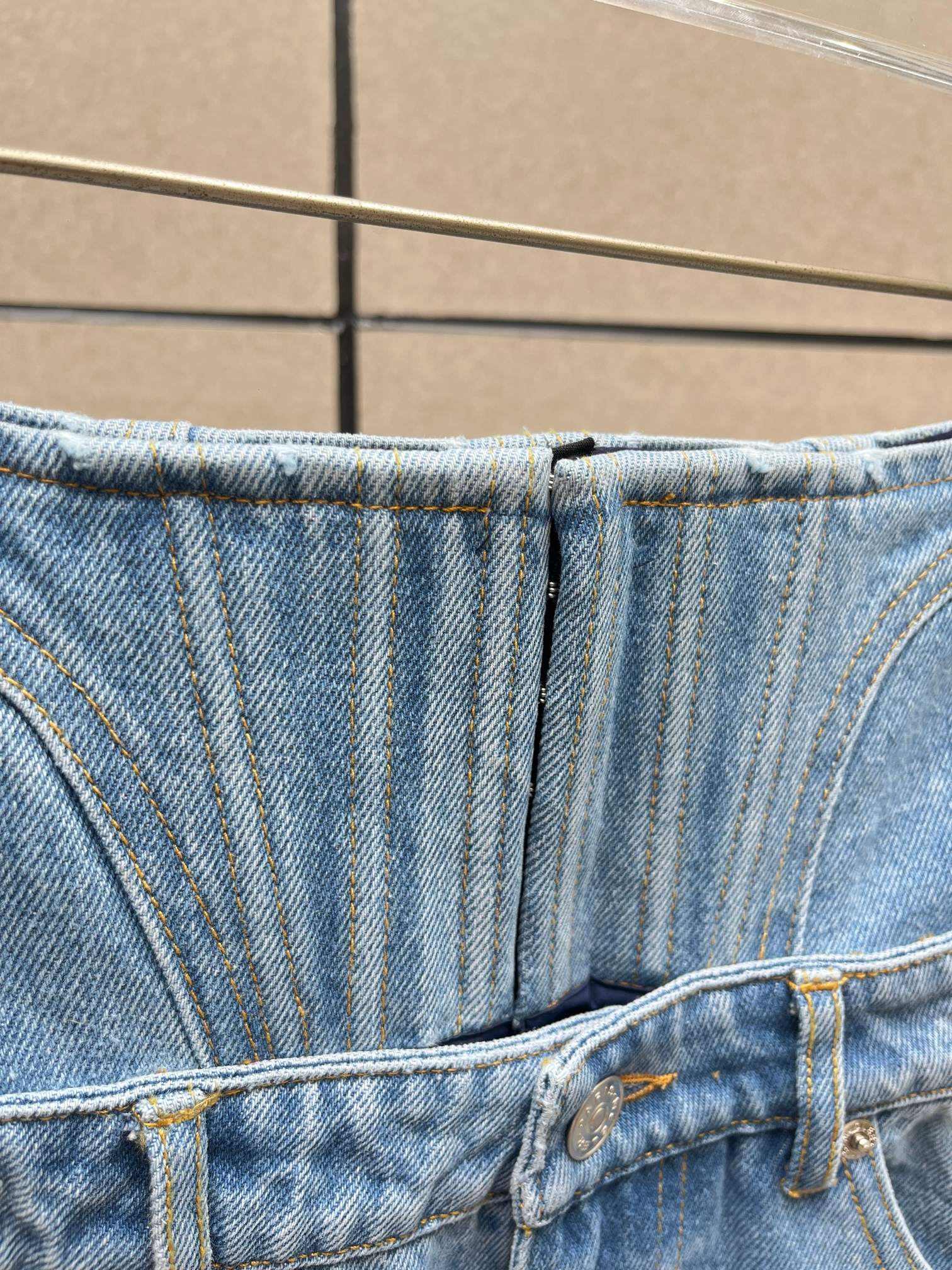 ❤️mugl 鱼骨双腰牛仔裤！棉 两色 SML