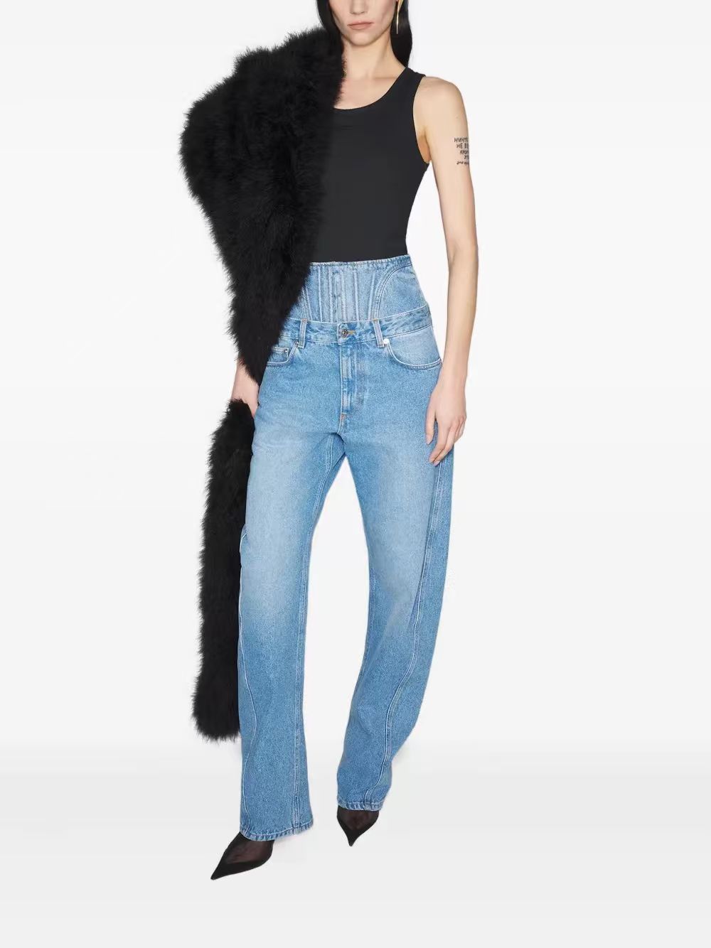 ❤️mugl 鱼骨双腰牛仔裤！棉 两色 SML