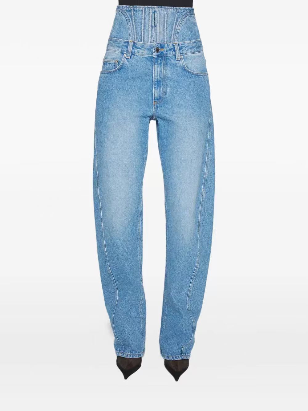 NO:500996,mugl fishbone double waist jeans!  Cotton Two Color SML, jeans,alexander wang19860909mugl 鱼骨双腰牛仔裤！棉 两色 SML,,jeans,alexander wang,Women's clothing