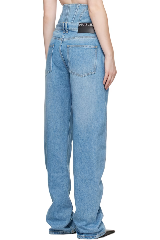 ❤️mugl 鱼骨双腰牛仔裤！棉 两色 SML