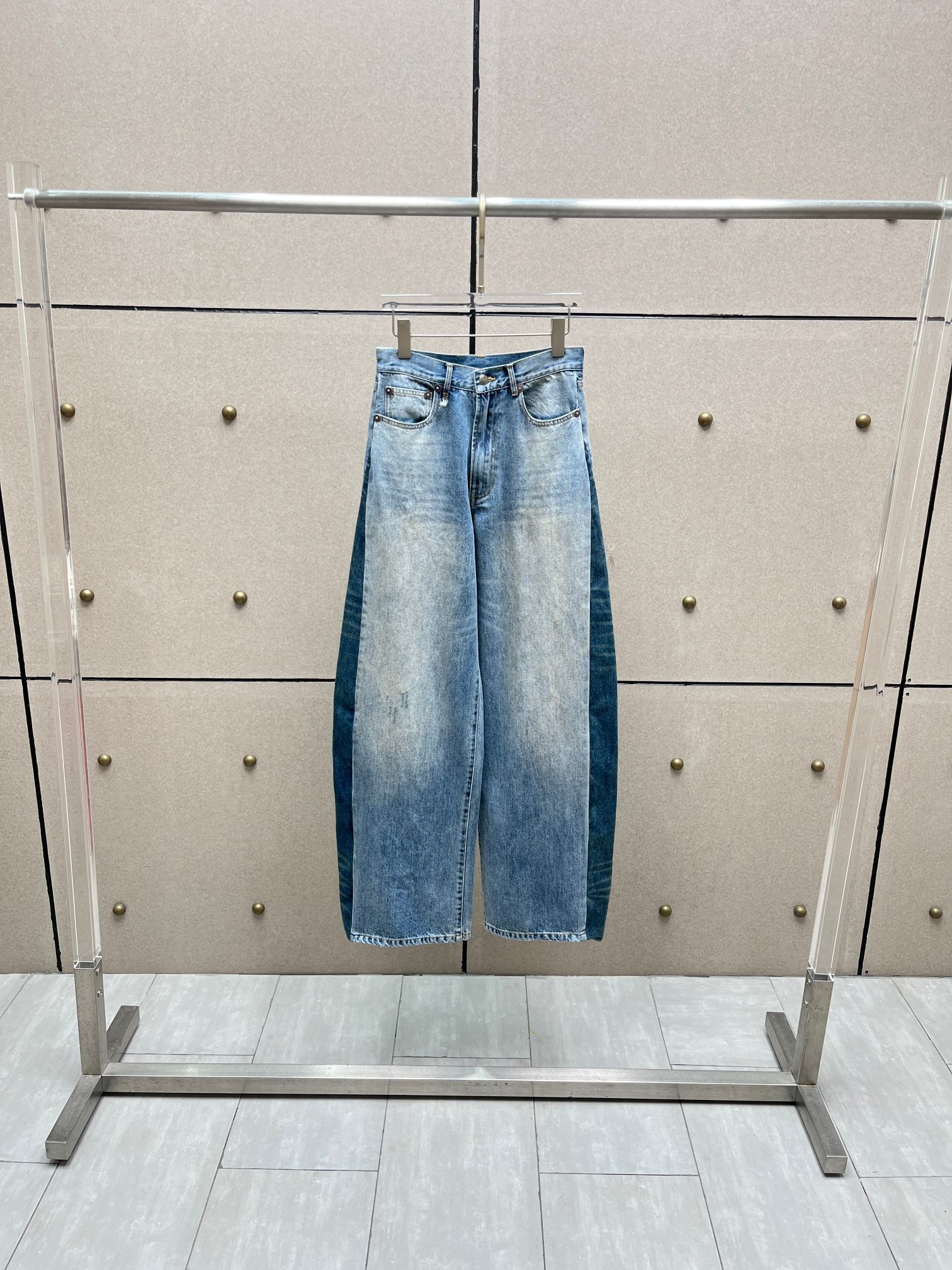 ❤️撞色宽松牛仔裤！棉 SML