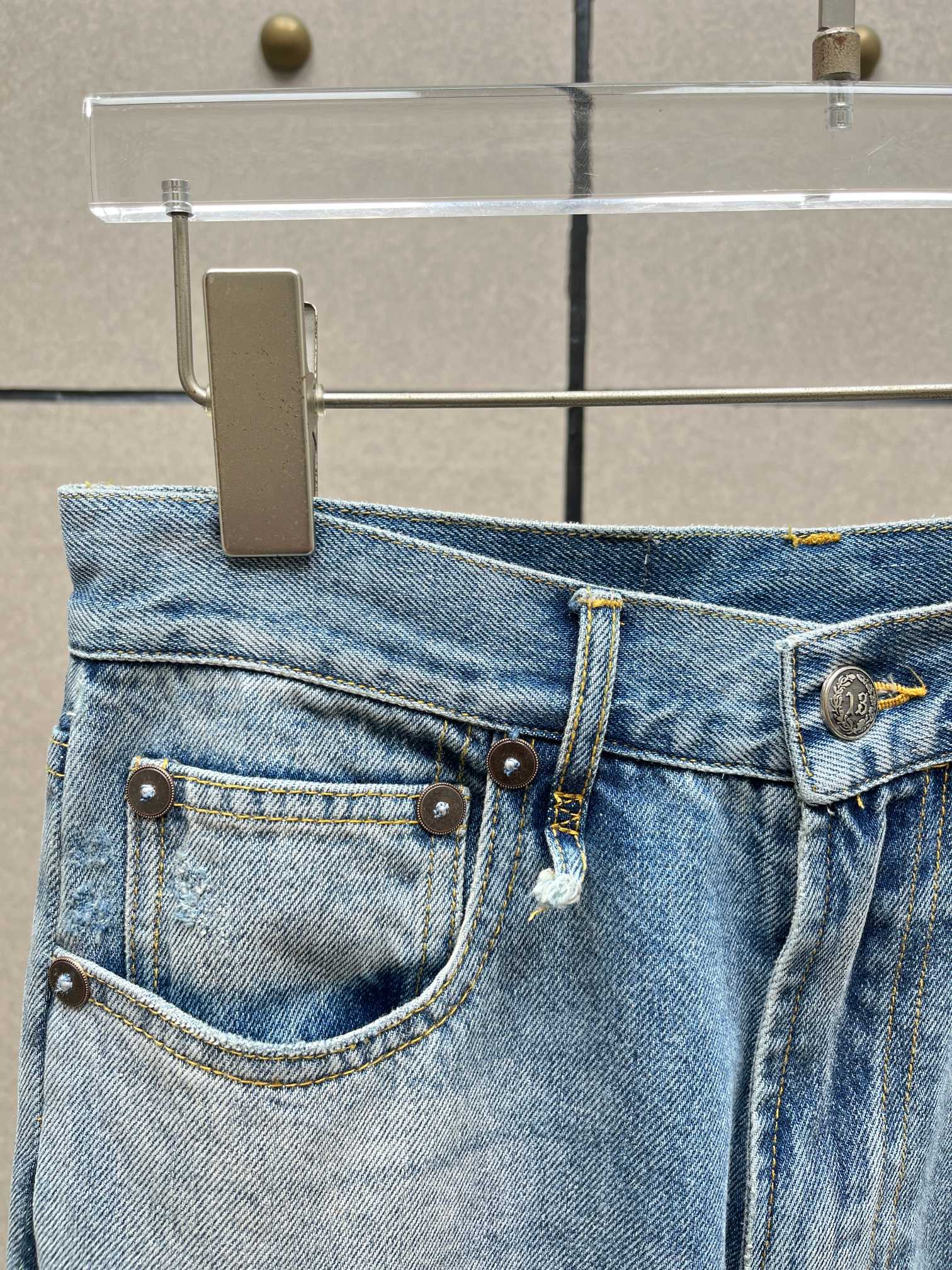 ❤️撞色宽松牛仔裤！棉 SML