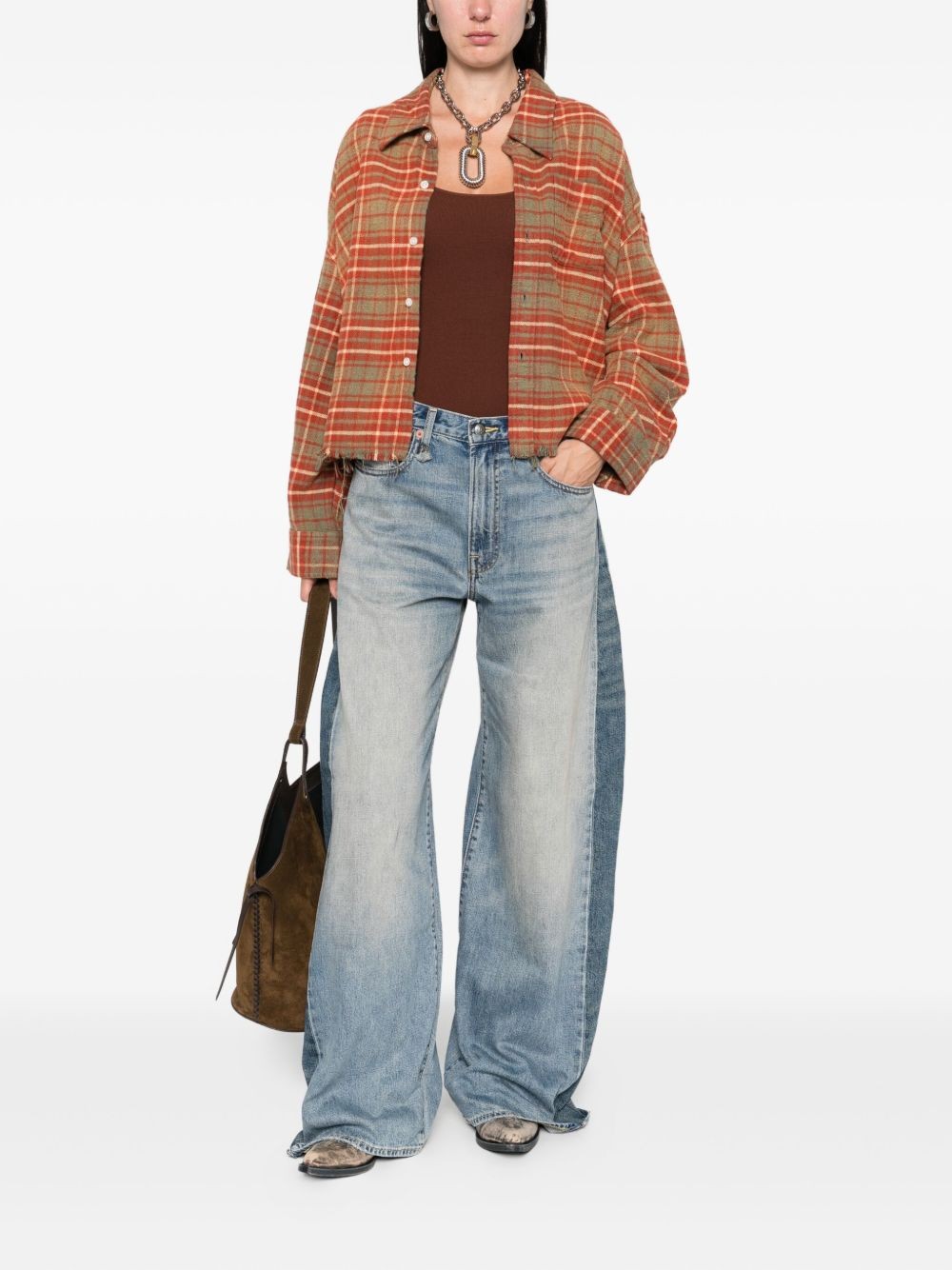 ❤️撞色宽松牛仔裤！棉 SML