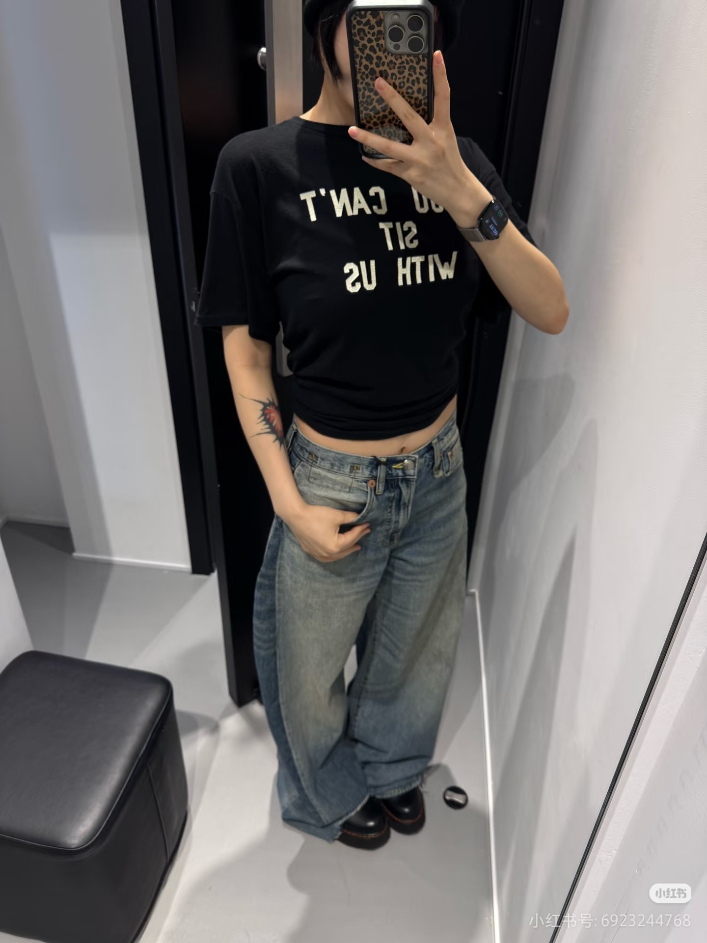 ❤️撞色宽松牛仔裤！棉 SML