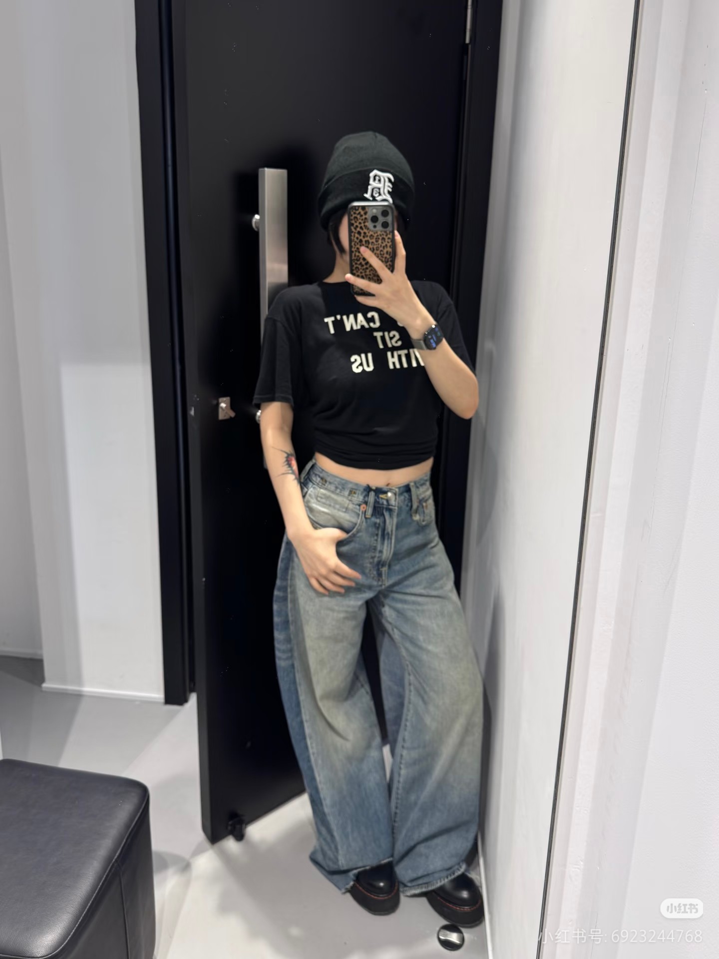 ❤️撞色宽松牛仔裤！棉 SML