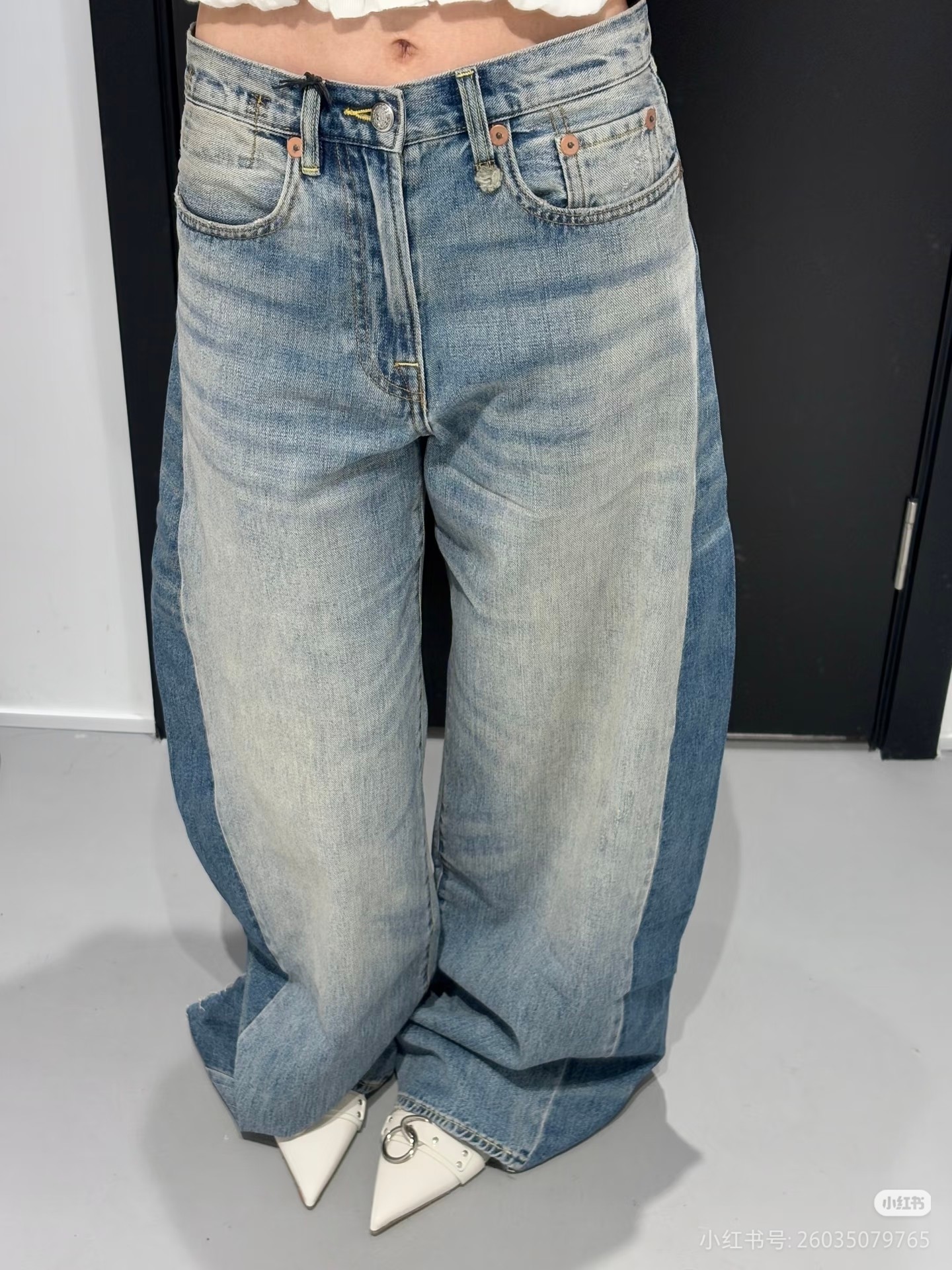 ❤️撞色宽松牛仔裤！棉 SML