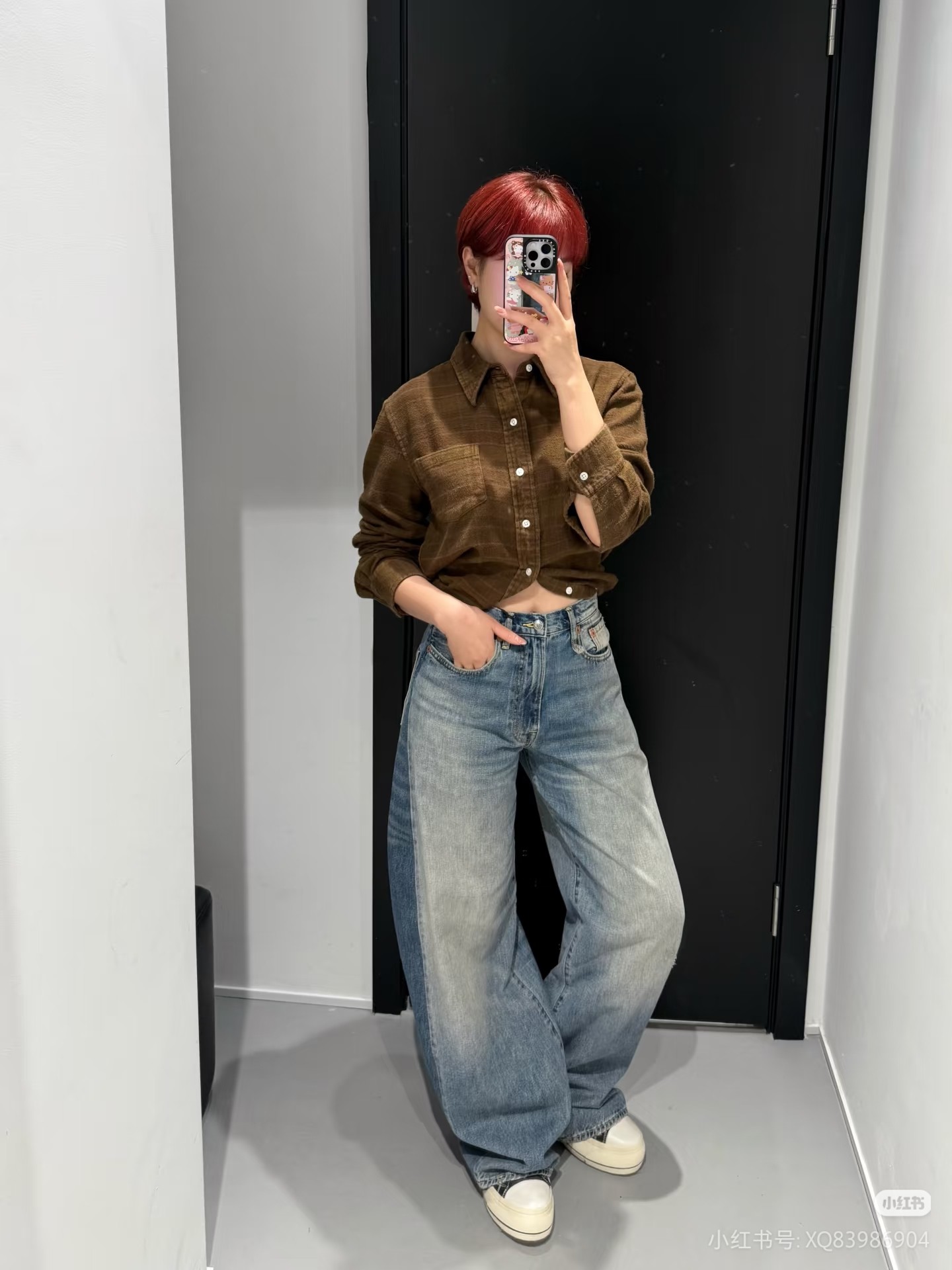 ❤️撞色宽松牛仔裤！棉 SML