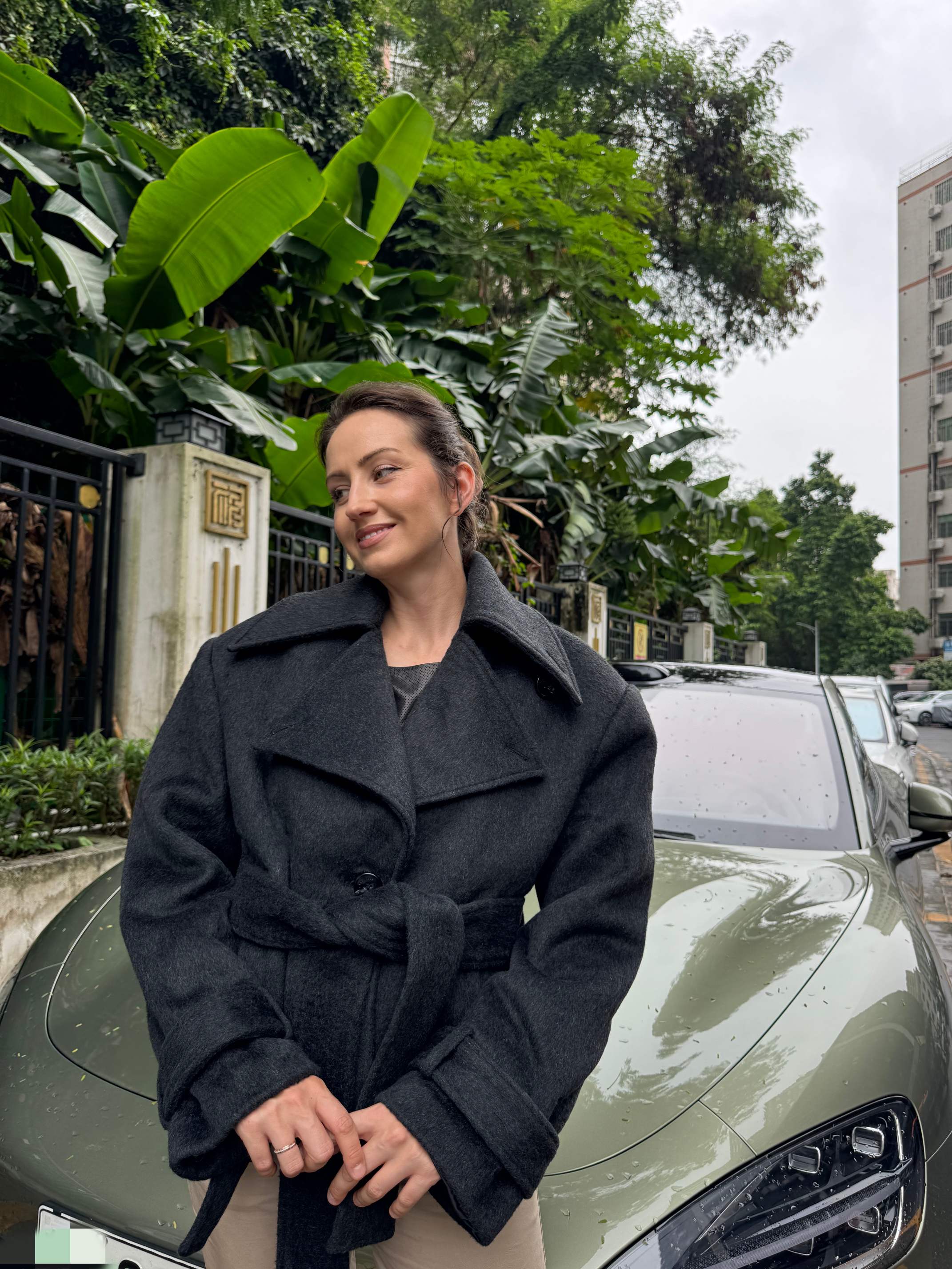 NO:507025,Lapel woolen short trench coat!  Woolen SML, alexander wang19860909翻领羊毛毛呢短风衣！羊毛呢 SML,,alexander wang,Women's clothing