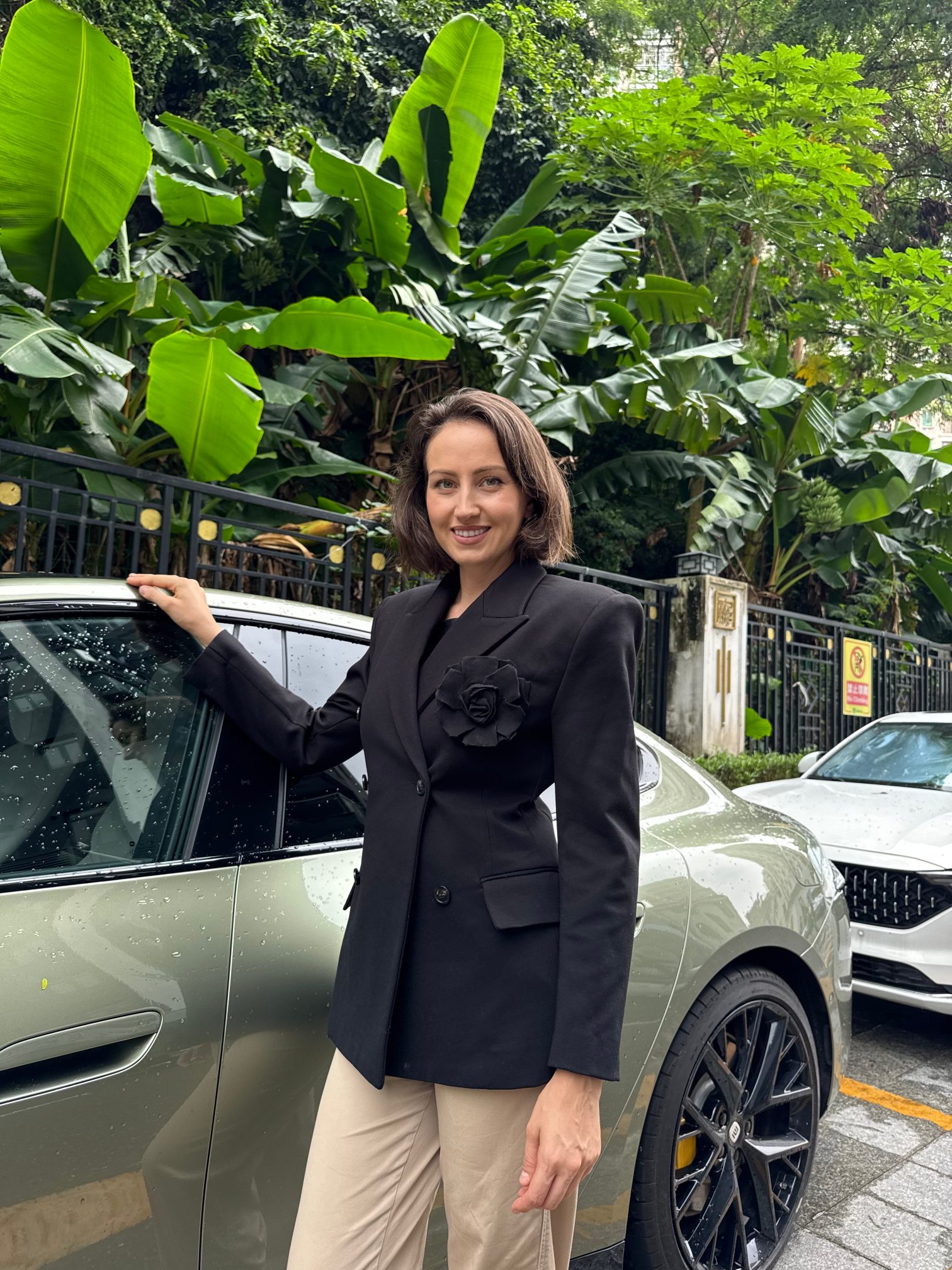 NO:508787,Handmade corsage blazer!  Password, Jackets & coats,business suit,alexander wang19860909手工胸花西装外套！通码,,jackets & coats,business suit,alexander wang,Women's clothing