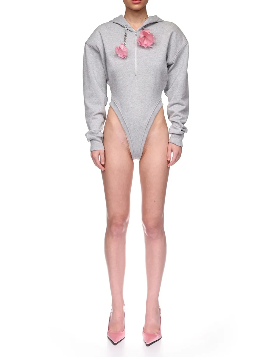 ❤️链条花饰连体卫衣！棉 SML