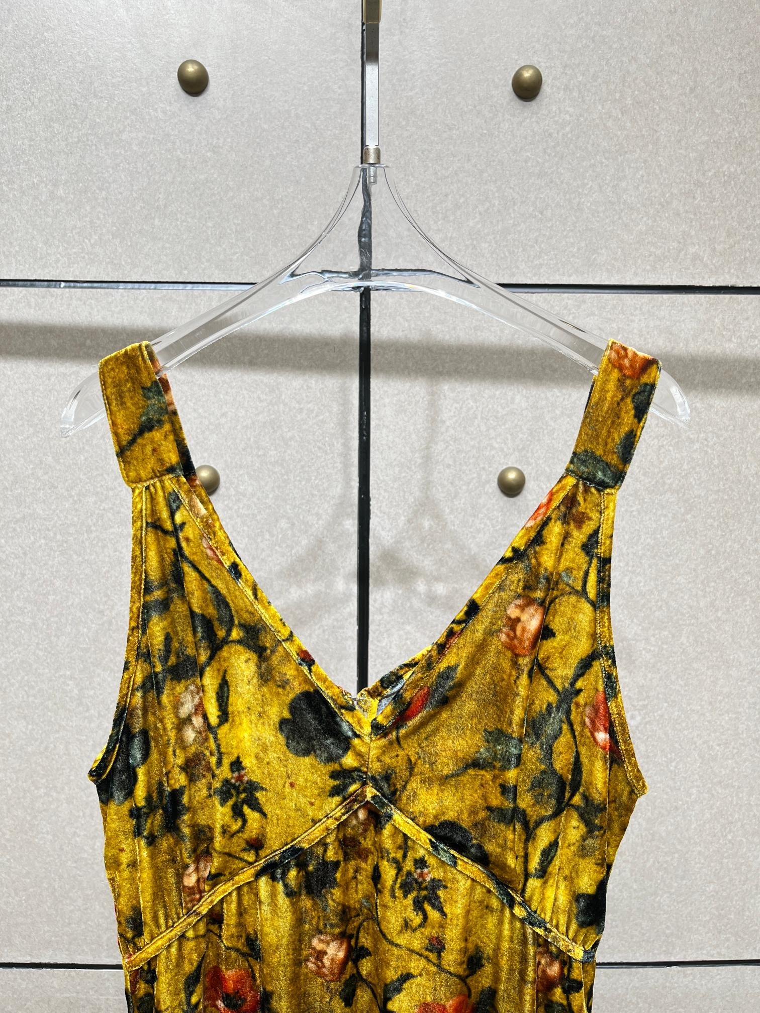 ❤️金丝绒印花连衣裙！粘胶纤维 SML