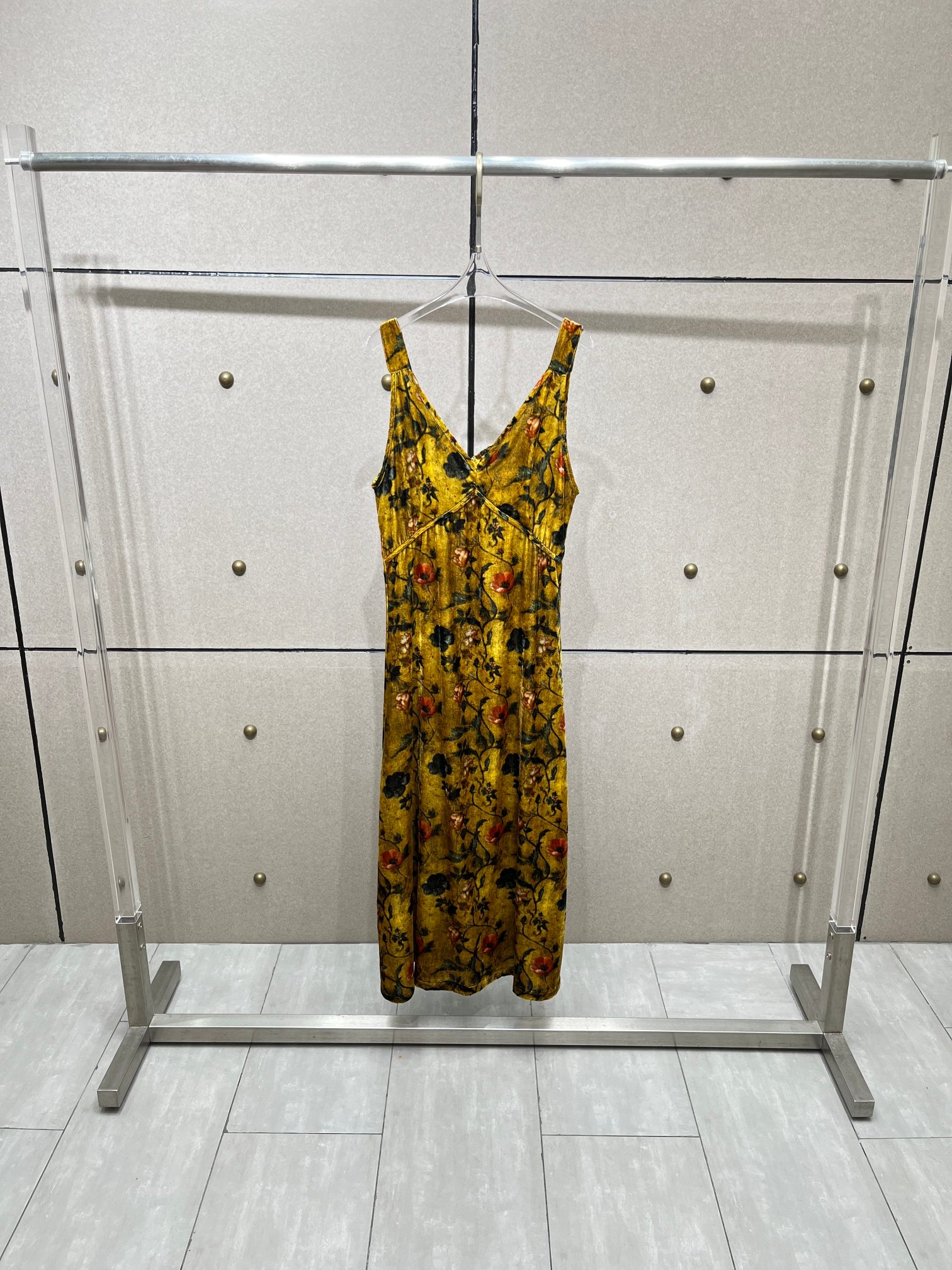 ❤️金丝绒印花连衣裙！粘胶纤维 SML