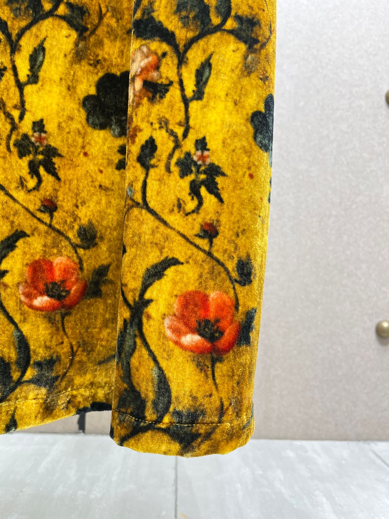 ❤️金丝绒印花连衣裙！粘胶纤维 SML