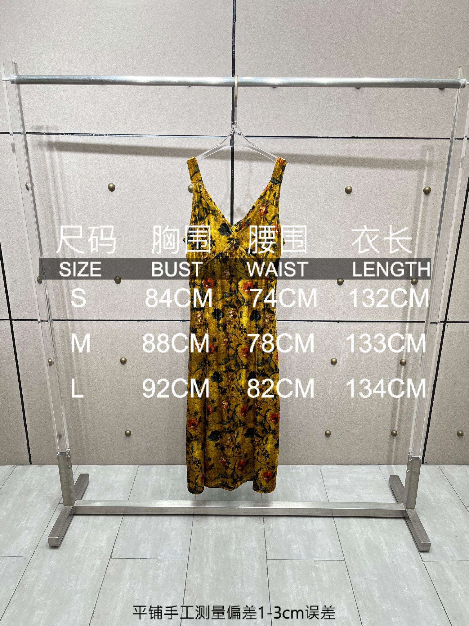 ❤️金丝绒印花连衣裙！粘胶纤维 SML