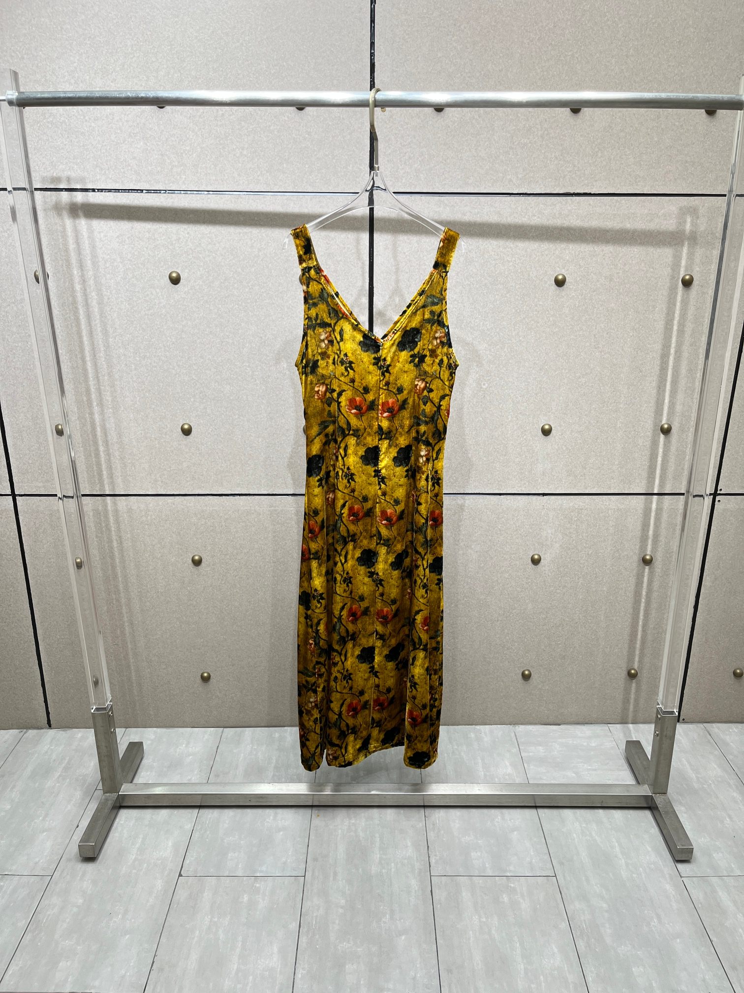 ❤️金丝绒印花连衣裙！粘胶纤维 SML