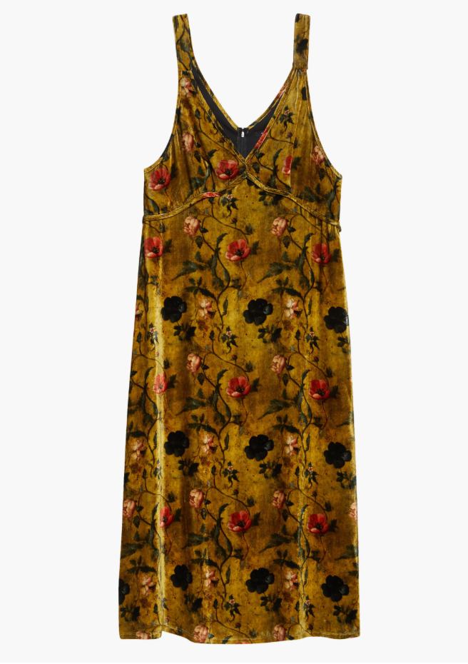 ❤️金丝绒印花连衣裙！粘胶纤维 SML