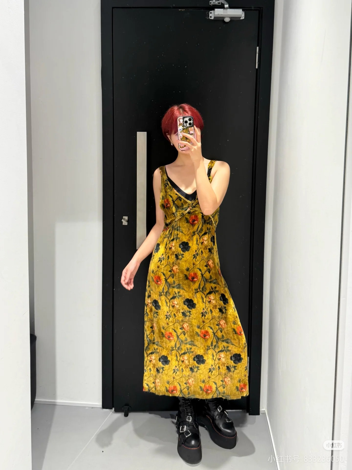 ❤️金丝绒印花连衣裙！粘胶纤维 SML