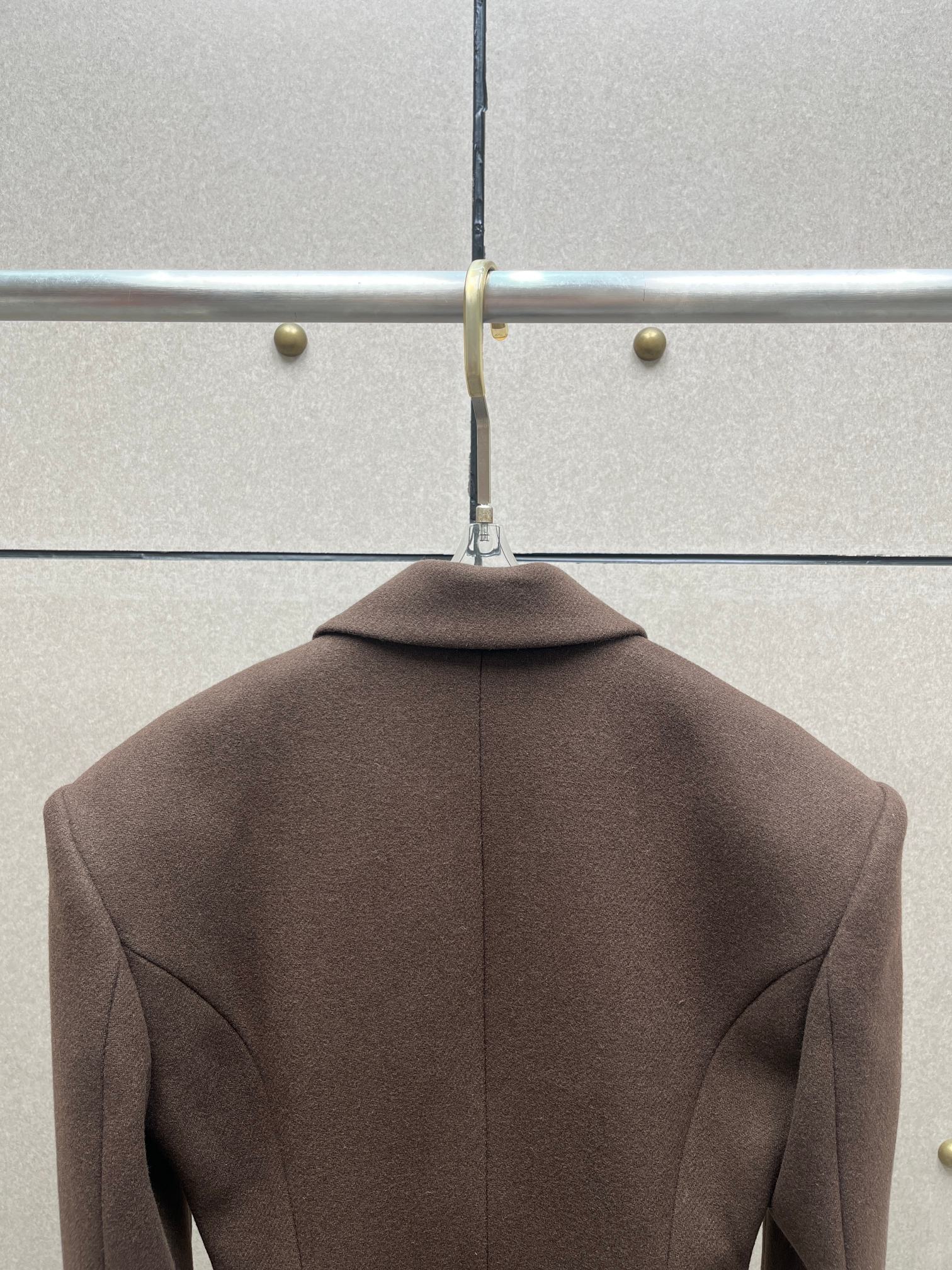 ❤️巧克力色羊毛呢西装外套！羊毛 SML