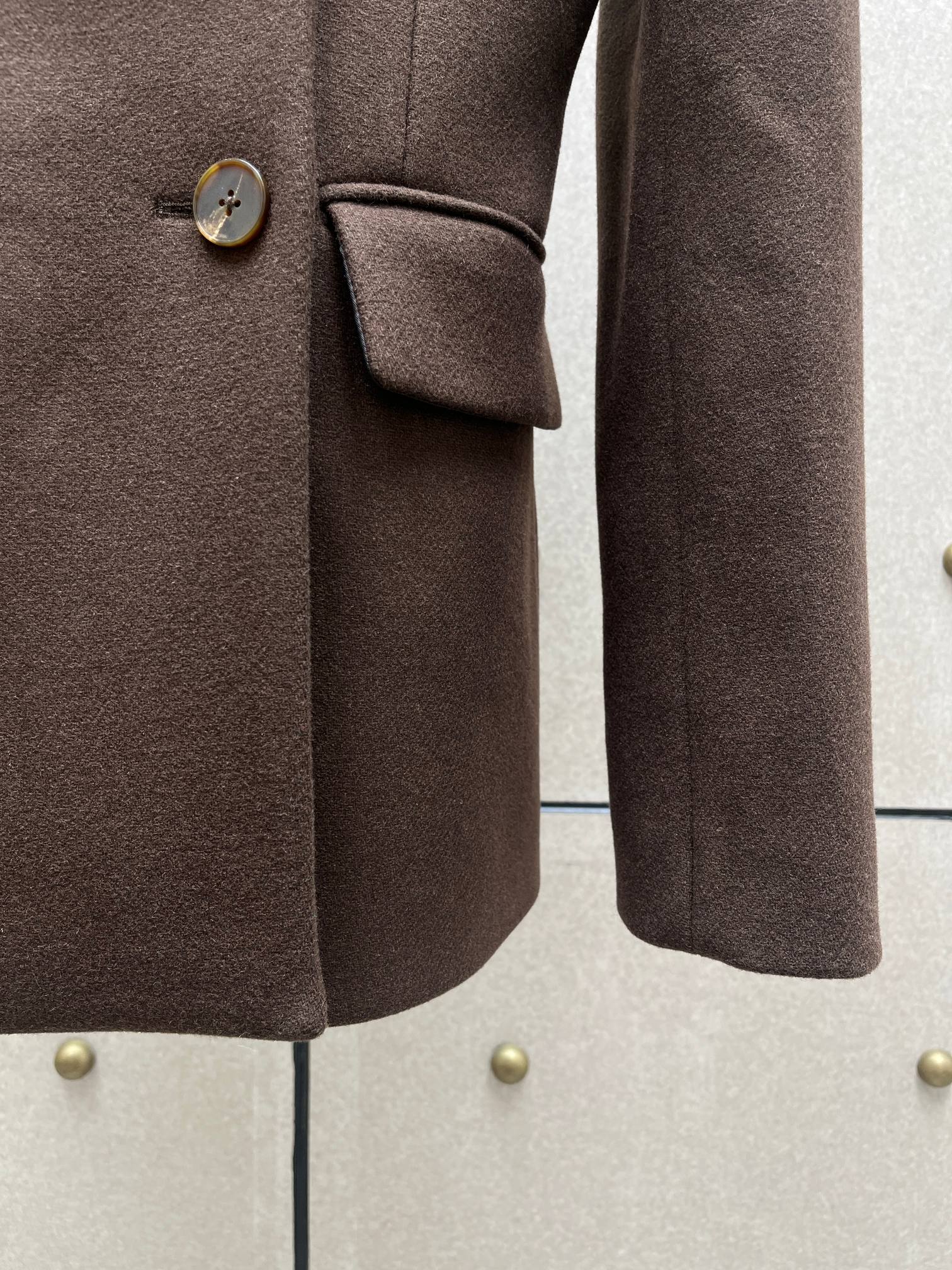 ❤️巧克力色羊毛呢西装外套！羊毛 SML