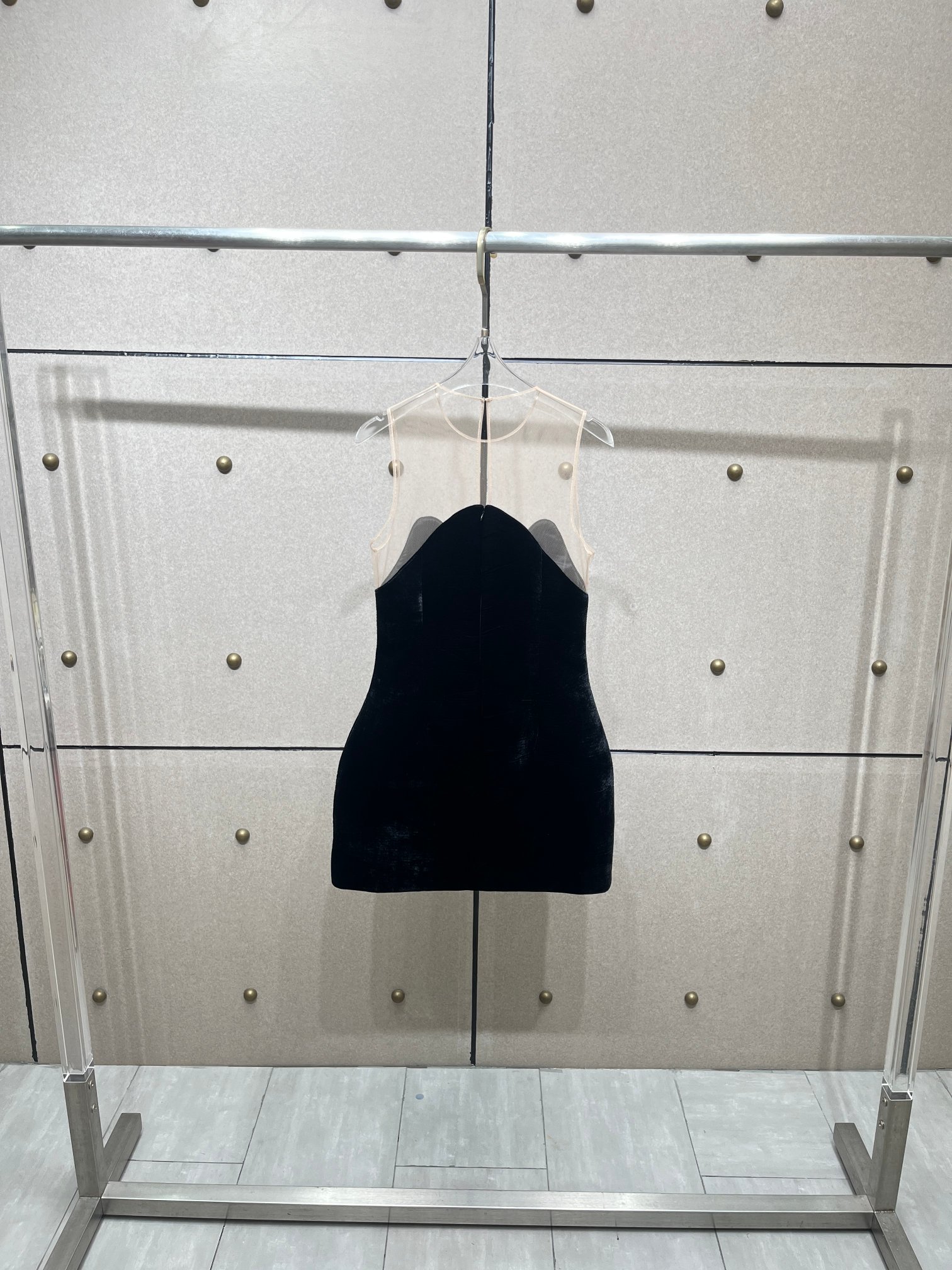 ❤️david 网布拼接丝绒连衣裙！SML