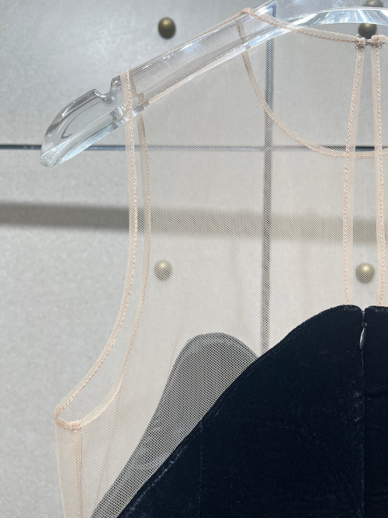 ❤️david 网布拼接丝绒连衣裙！SML