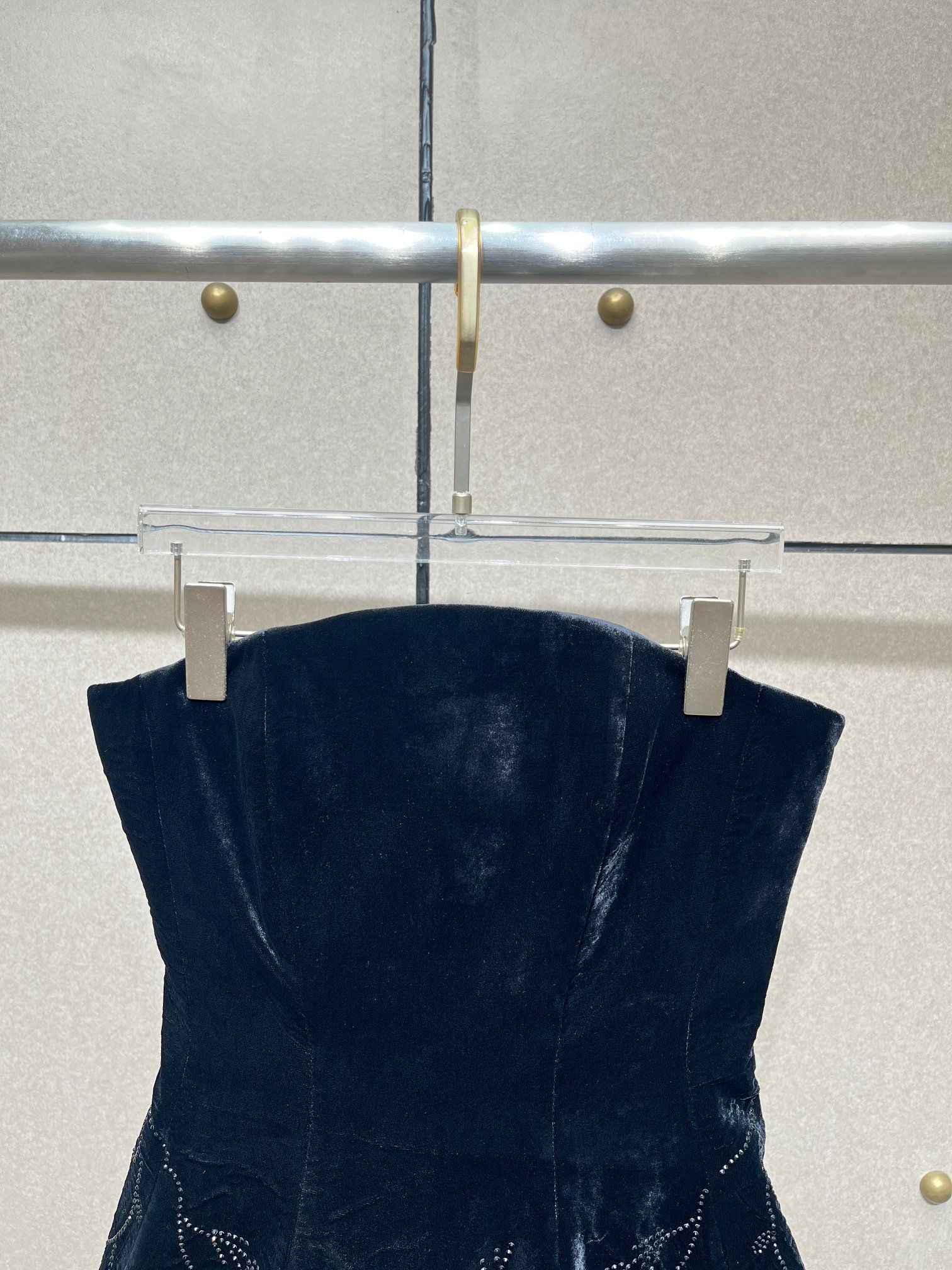 ❤️丝绒绑带烫钻连衣裙！SML