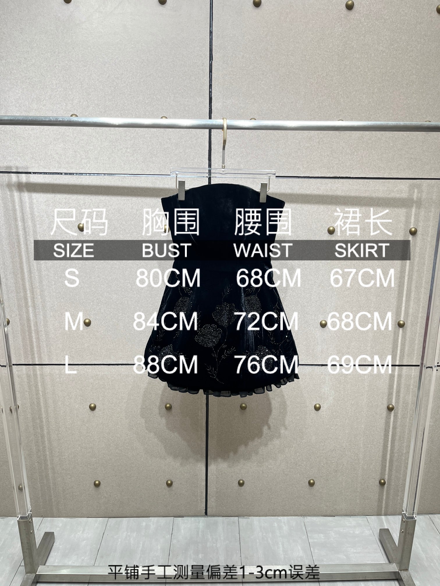 ❤️丝绒绑带烫钻连衣裙！SML